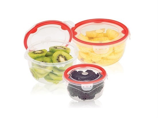 Kilitli Yuvarlak Kutu 3 Pc Set (0,35L + 0,65 L + 1,1 L) - 31583