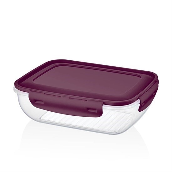 Cook&Lock Renkli Kapak Dikdörtgen Sığ Saklama Kabı 1800 Ml-12198