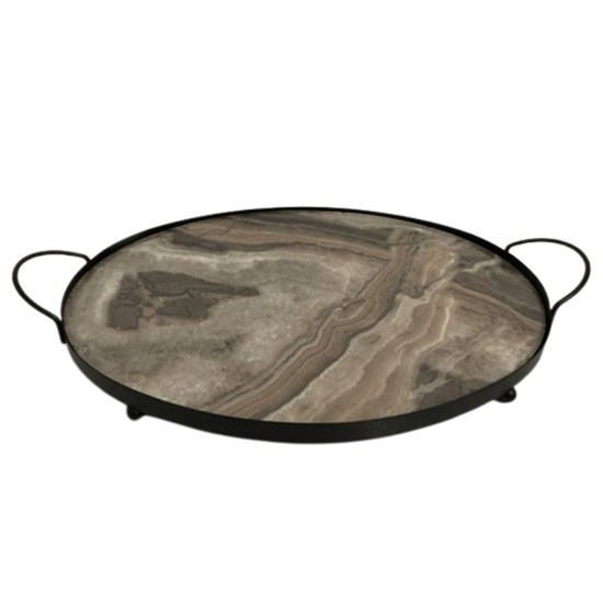 Werony Mermer Desenli Oval Tepsi 30x40cm - 30436