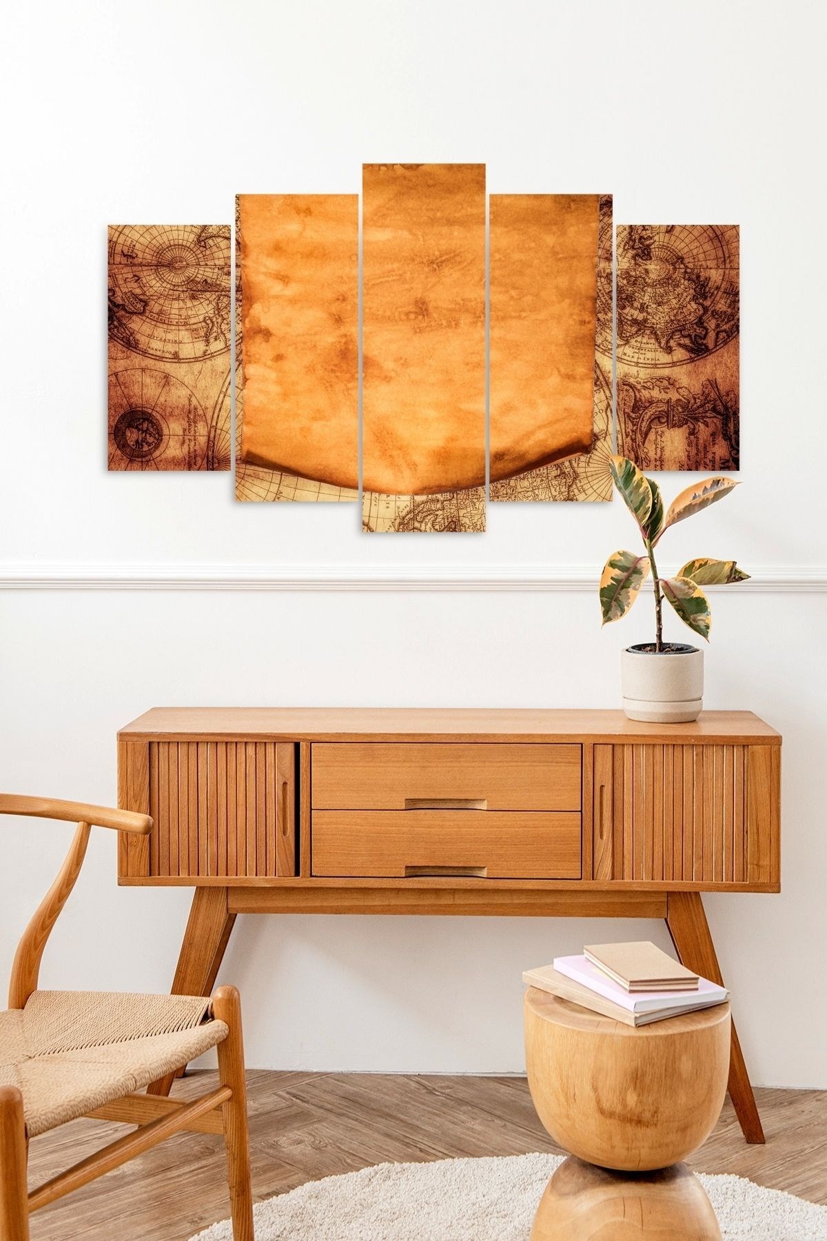 Pusula 5 Parçalı Mdf Tablo 60 x 100