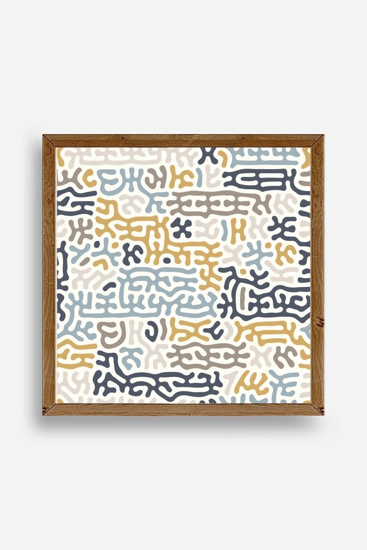 Soyut Ahşap Çerçeveli Tablo 50 x 50