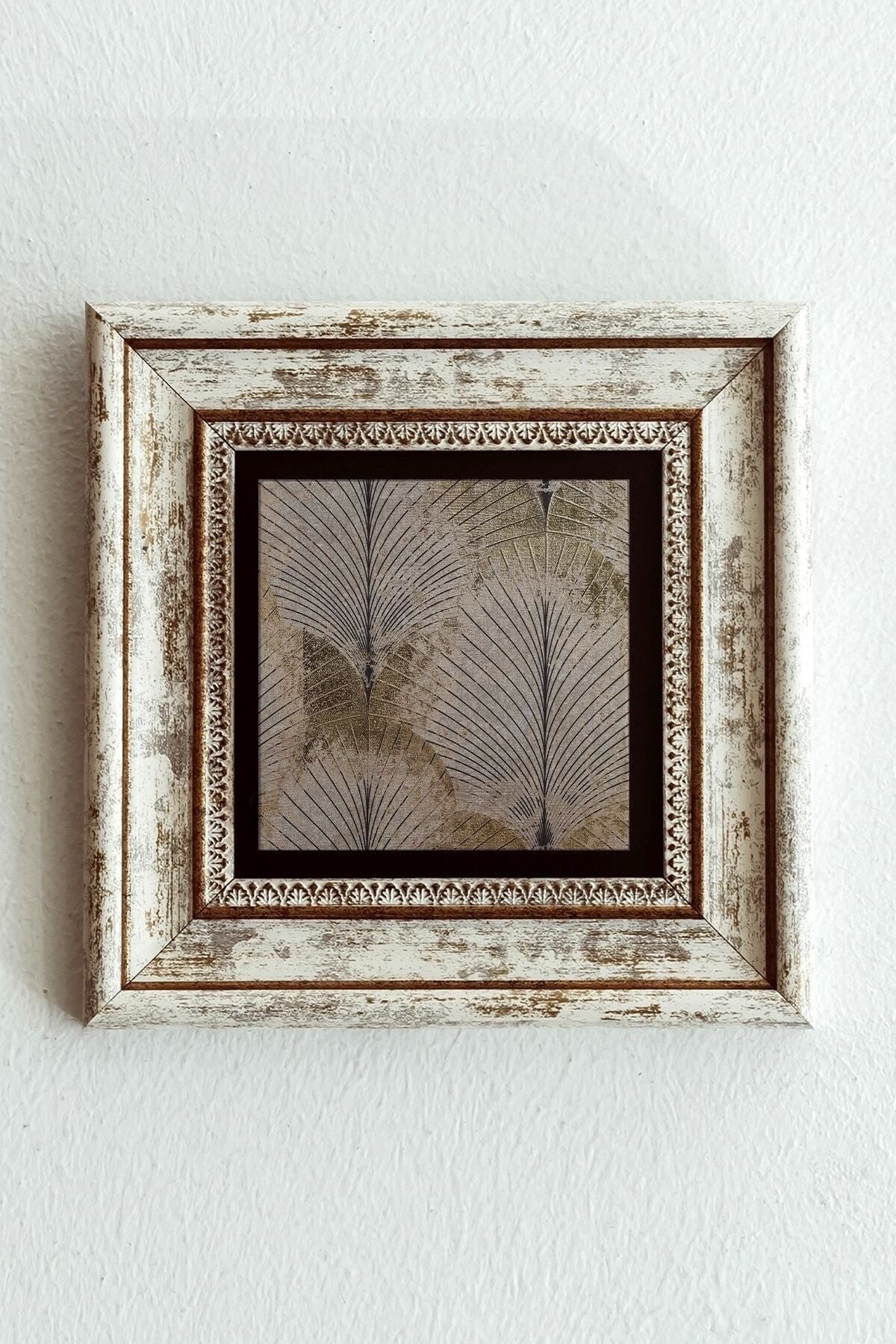 Desenli Çerçeveli Taş Tablo , Çerçeveli Taş Duvar Dekoru-enkcrcvtbl-00166 20 cm