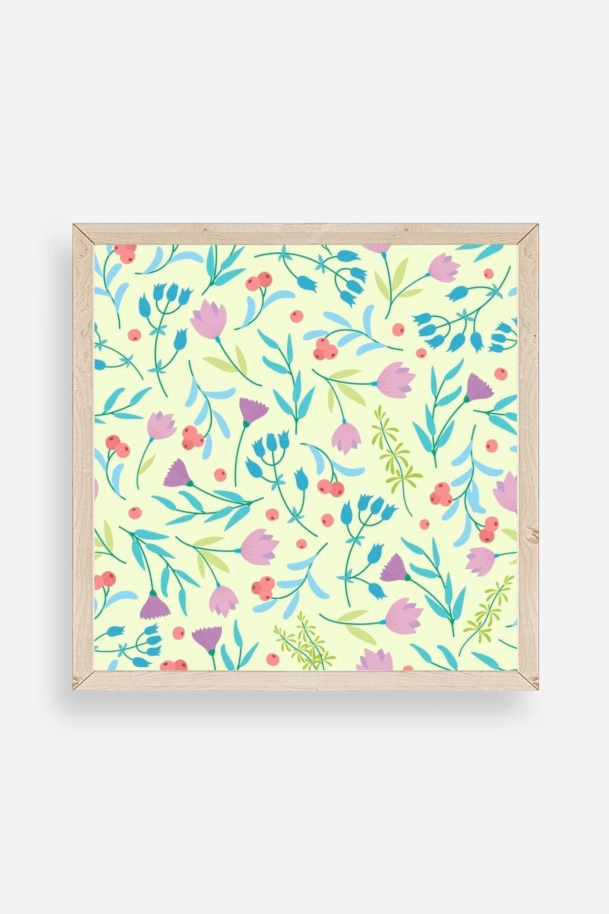 Çiçek Ahşap Çerçeveli Tablo 23 x 23