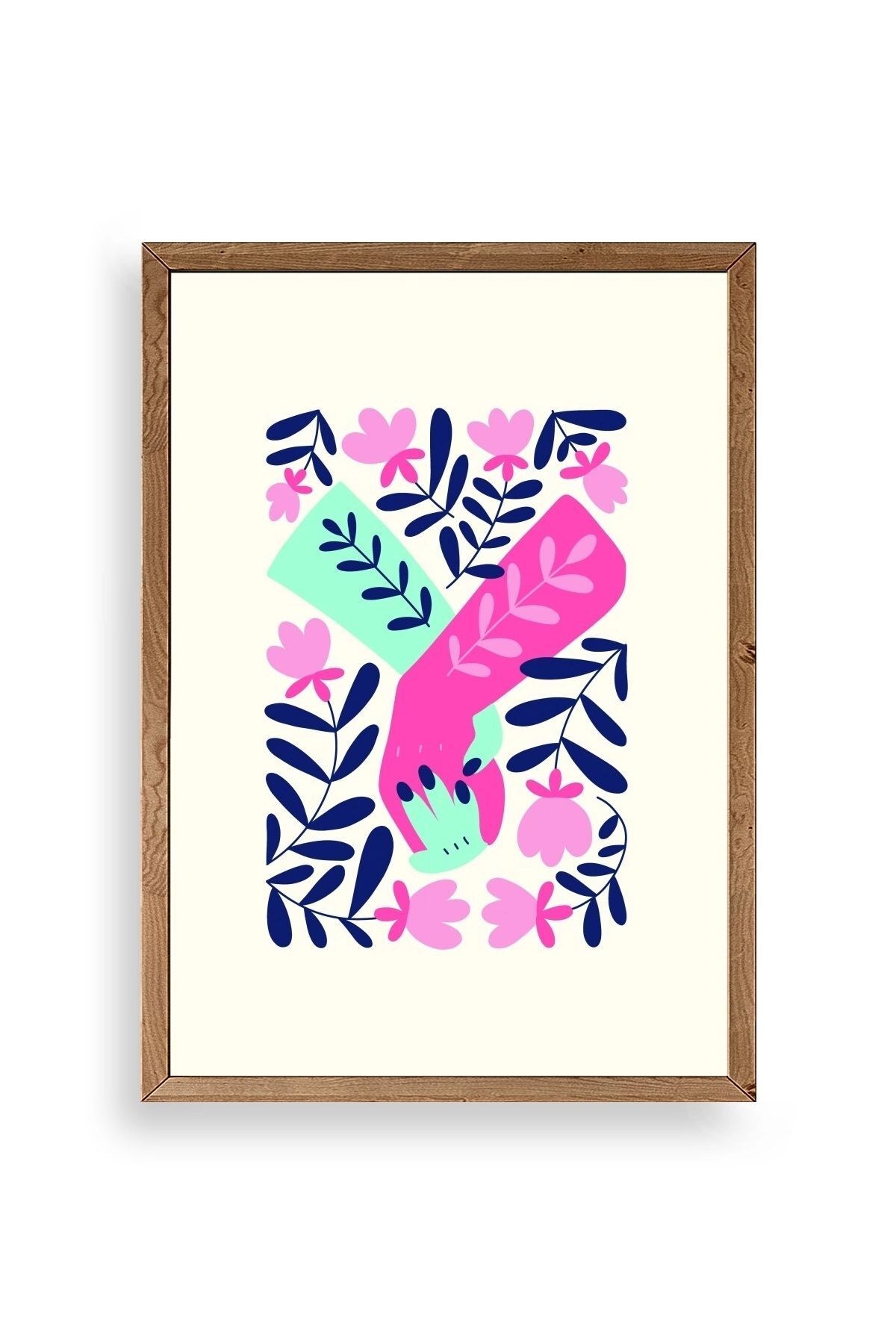 Soyut Ahşap Çerçeveli Tablo 50 x 70