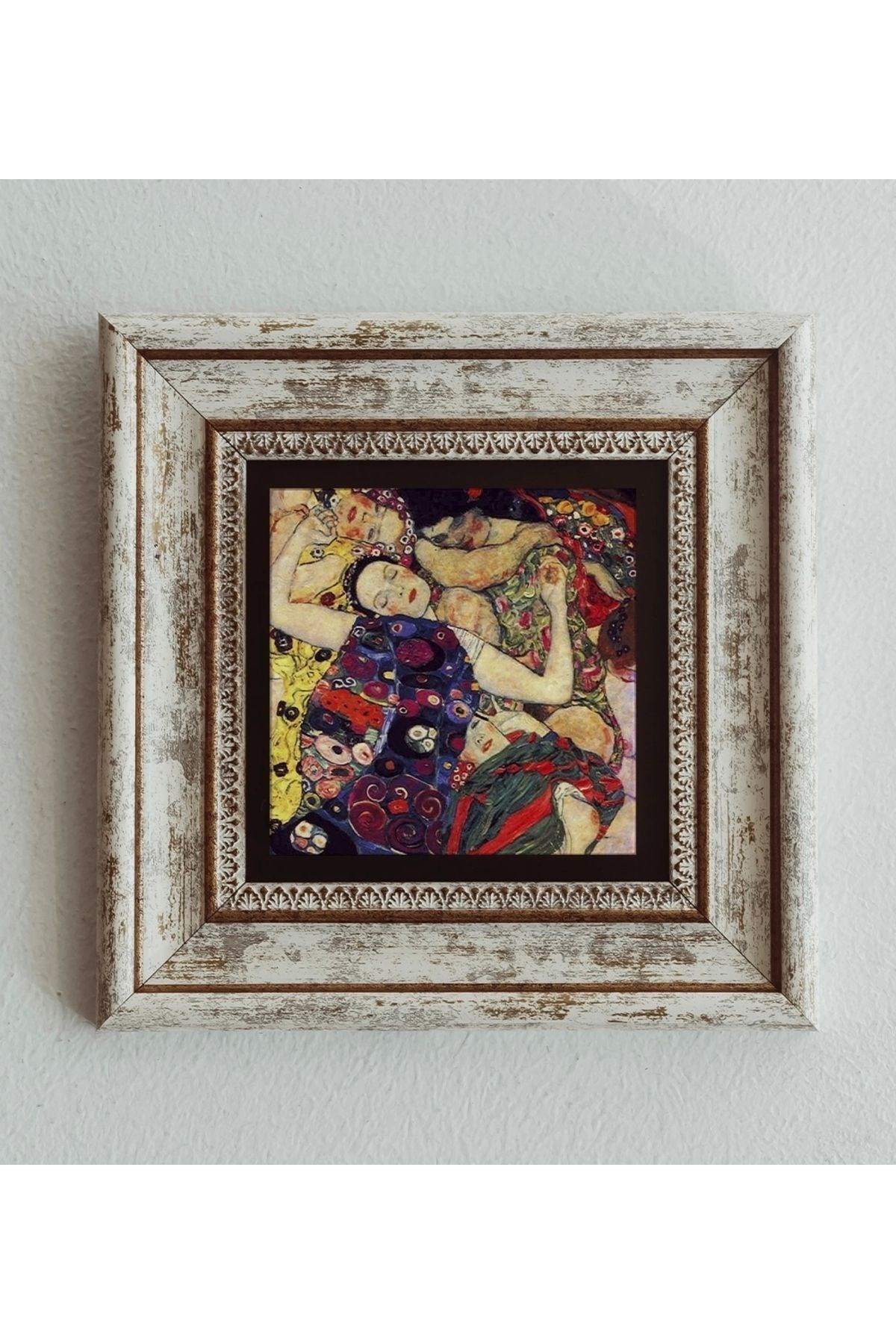 Gustav Klimt Çerçeveli Taş Tablo , Çerçeveli Taş Duvar Dekoru 20 cm