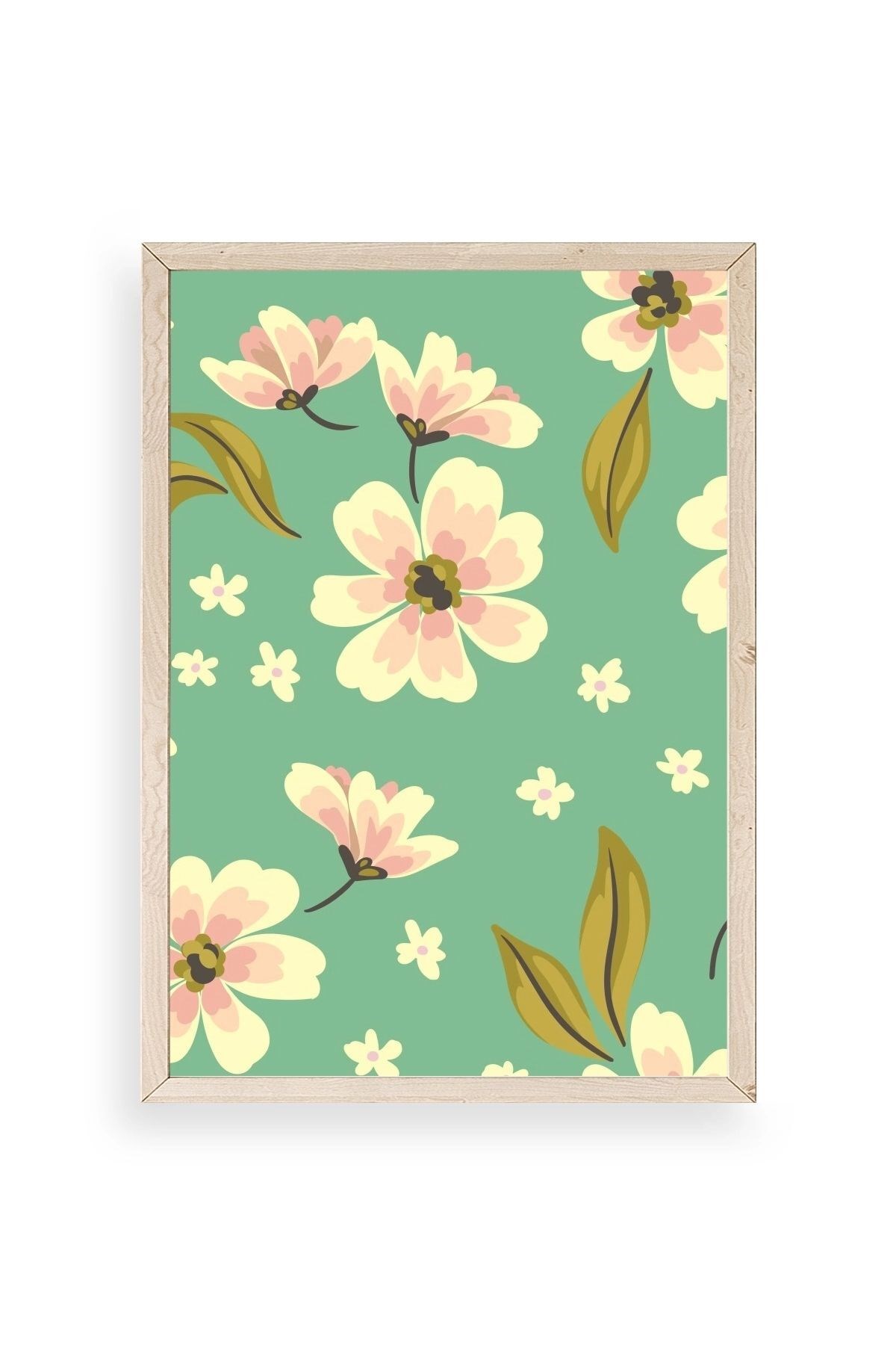 Çiçekler Ahşap Çerçeveli Tablo 50 x 70