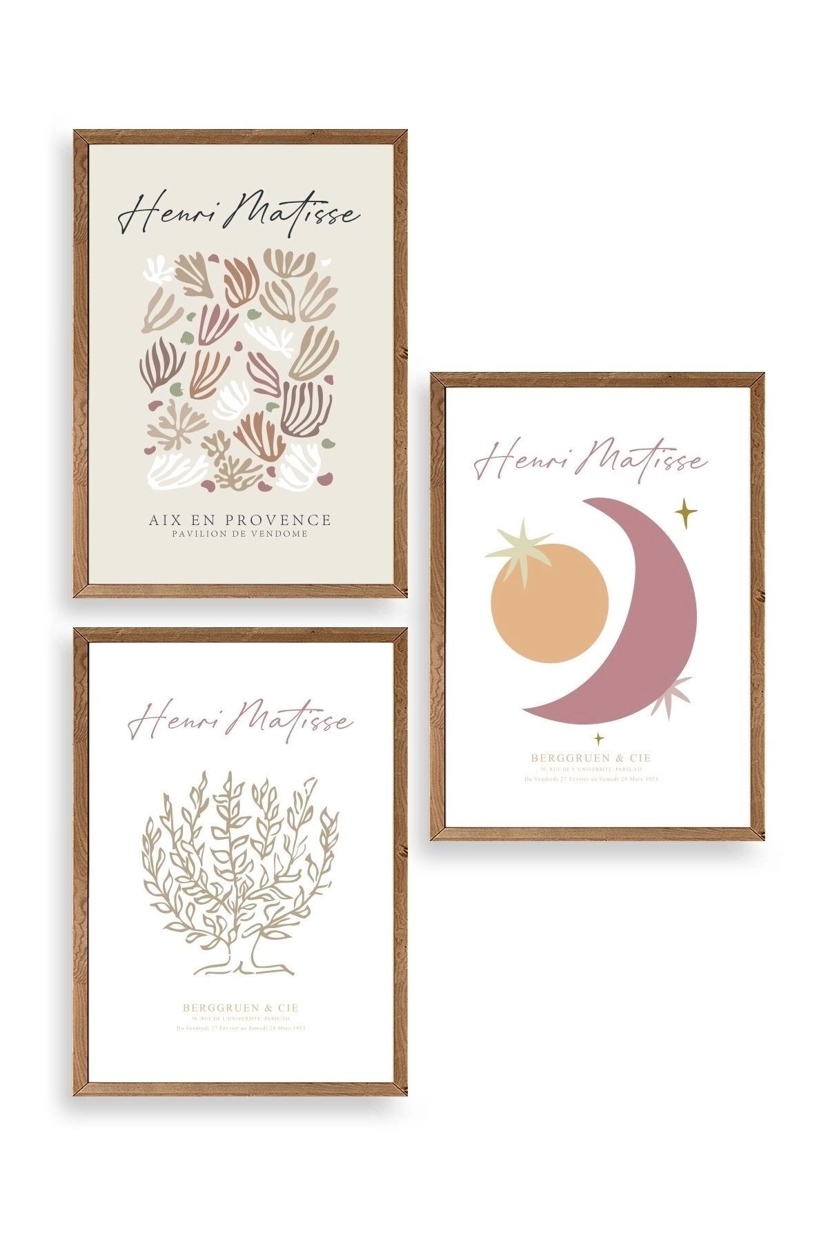 Matisse Üçlü Ahşap Çerçeveli Tablo 50 x 70