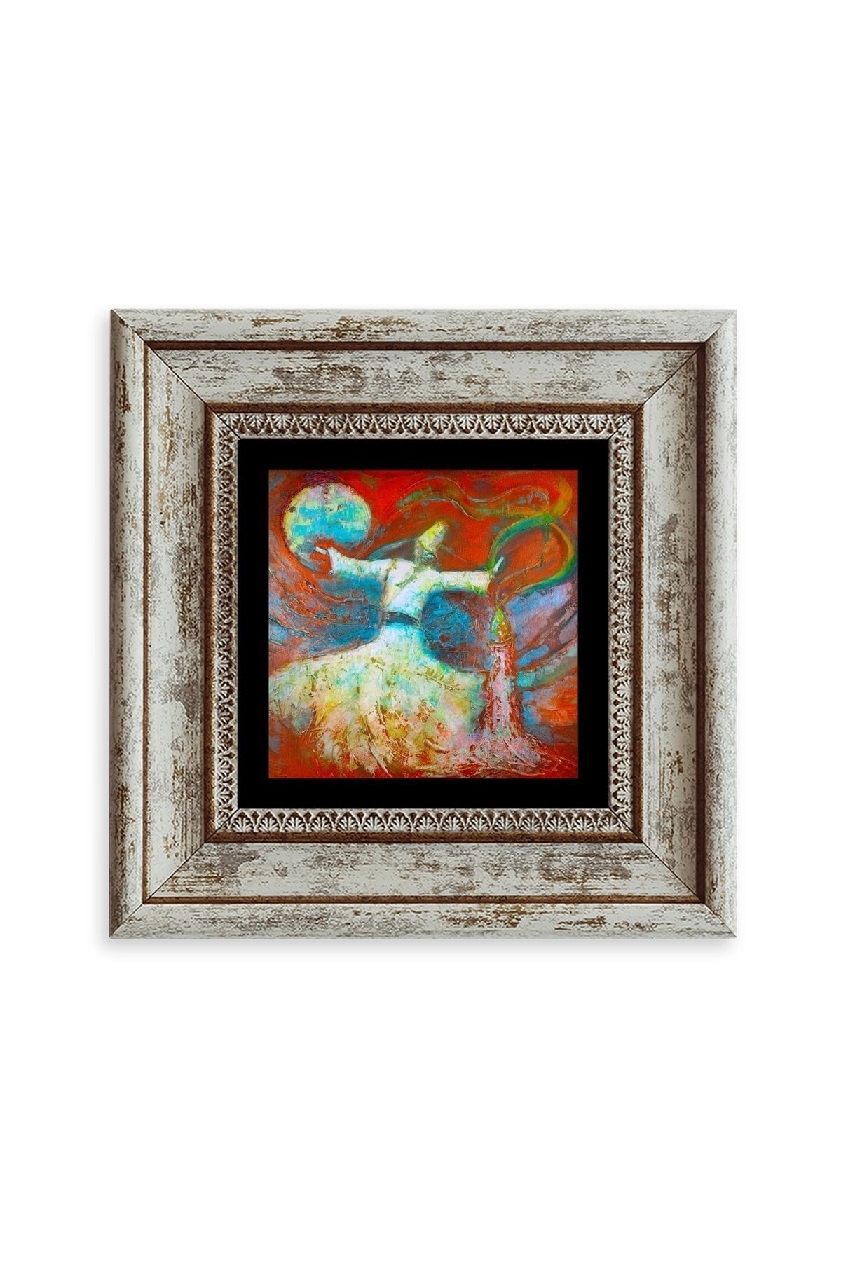 Semazen Çerçeveli Taş Tablo 20 cm