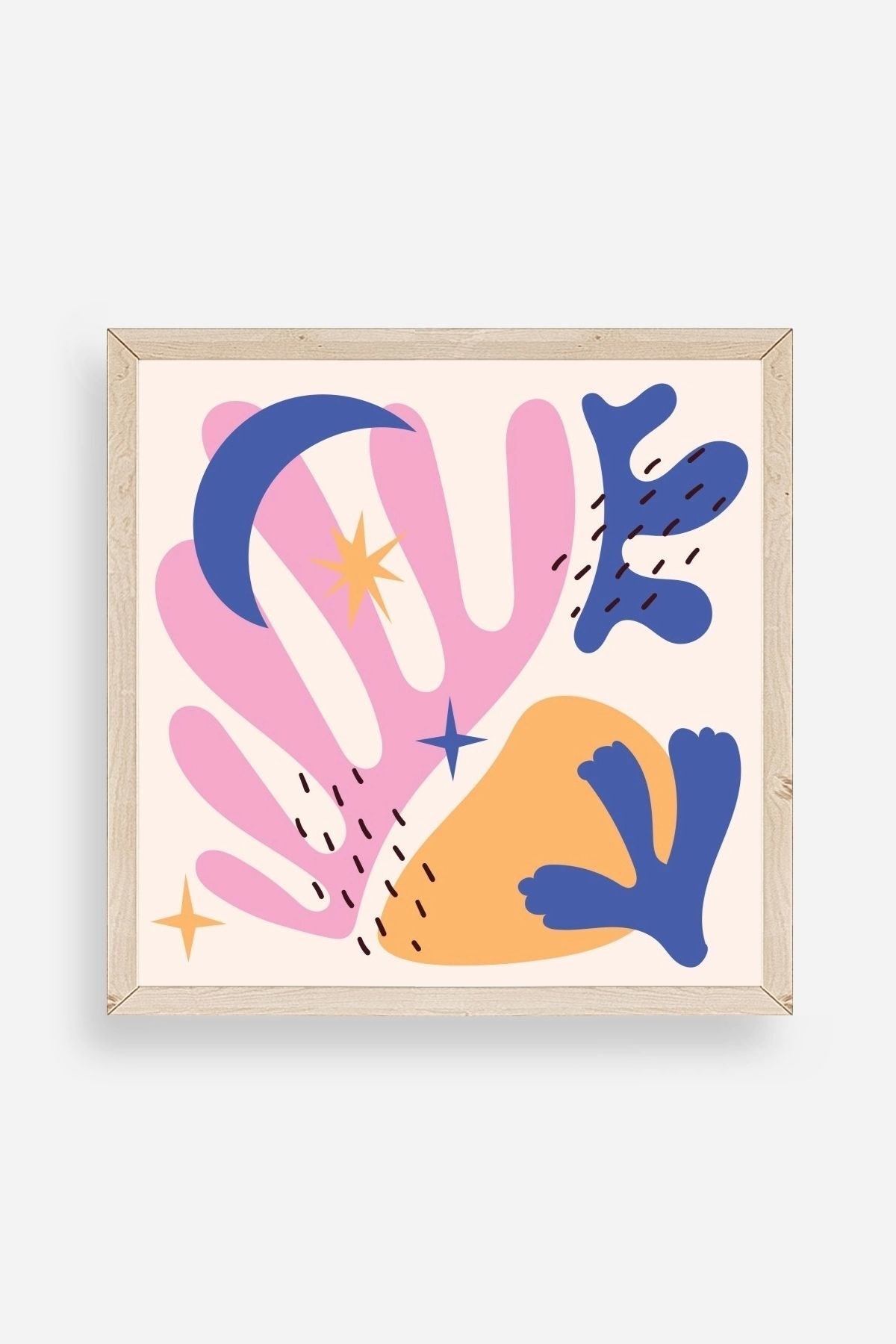 Soyut Ahşap Çerçeveli Tablo 23 x 23