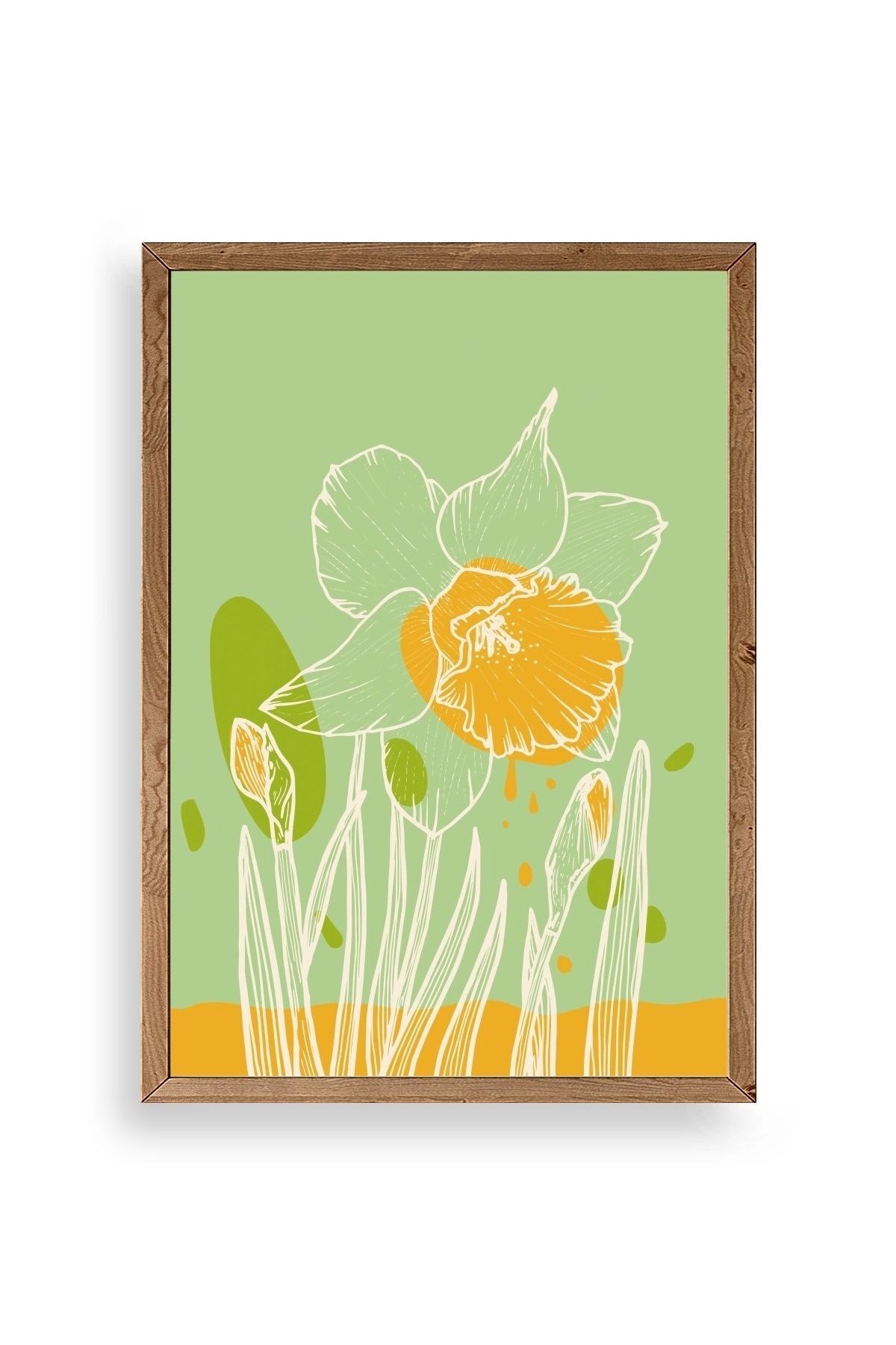 Çiçek Ahşap Çerçeveli Tablo 17 x 23