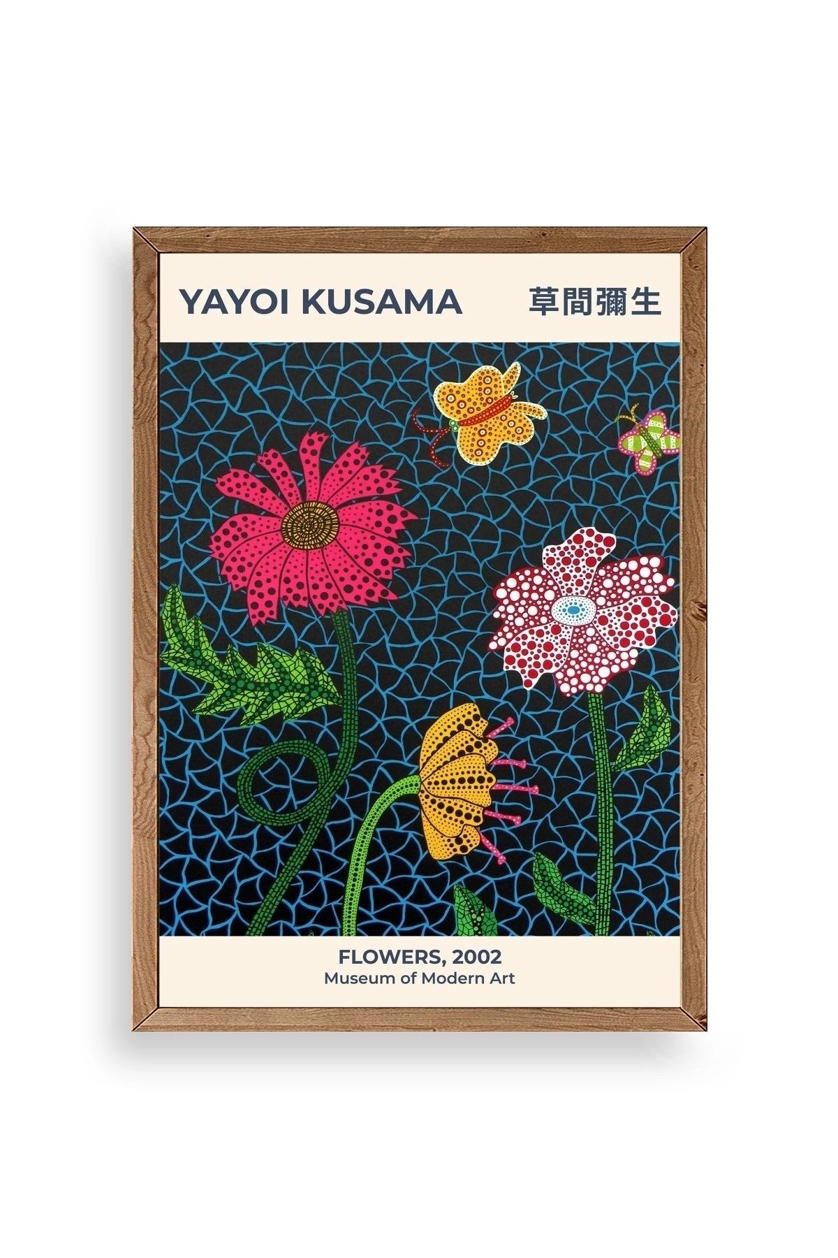 Yayoi Kusama Ahşap Çerçeveli Tablo 23 x 30