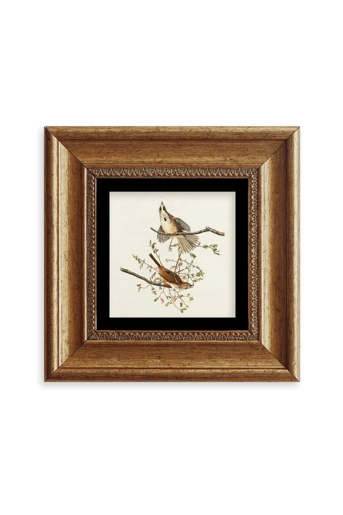 Yabani Dal Serçe Çerçeveli Taş Tablo 20 cm