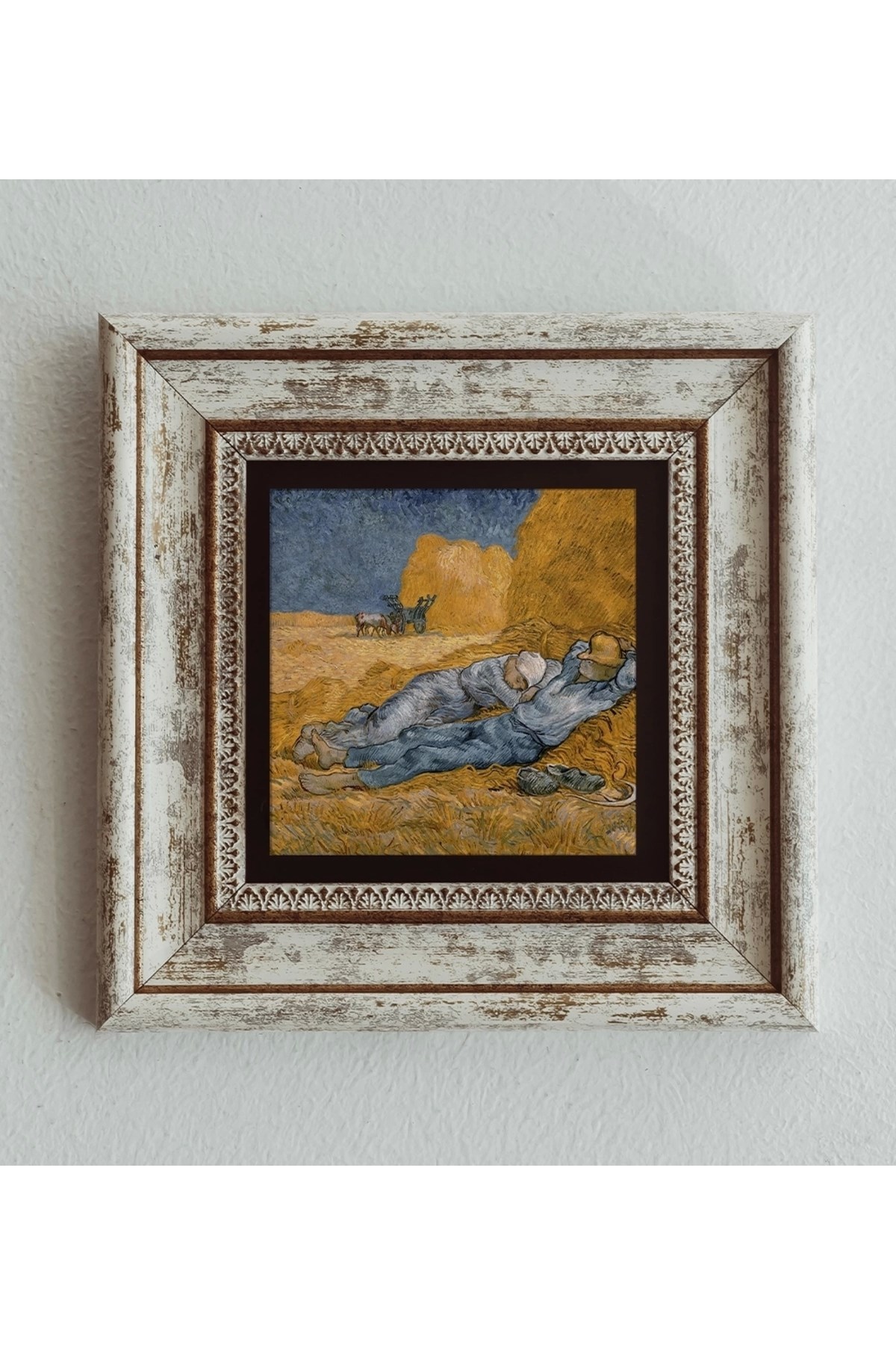 Vincent Van Gogh Çerçeveli Taş Tablo , Çerçeveli Taş Duvar Dekoru 20 cm