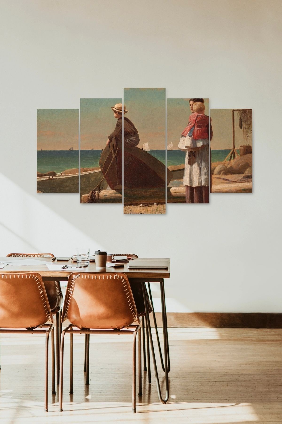 Deniz Manzarası 5 Parçalı Mdf Tablo 60 x 100