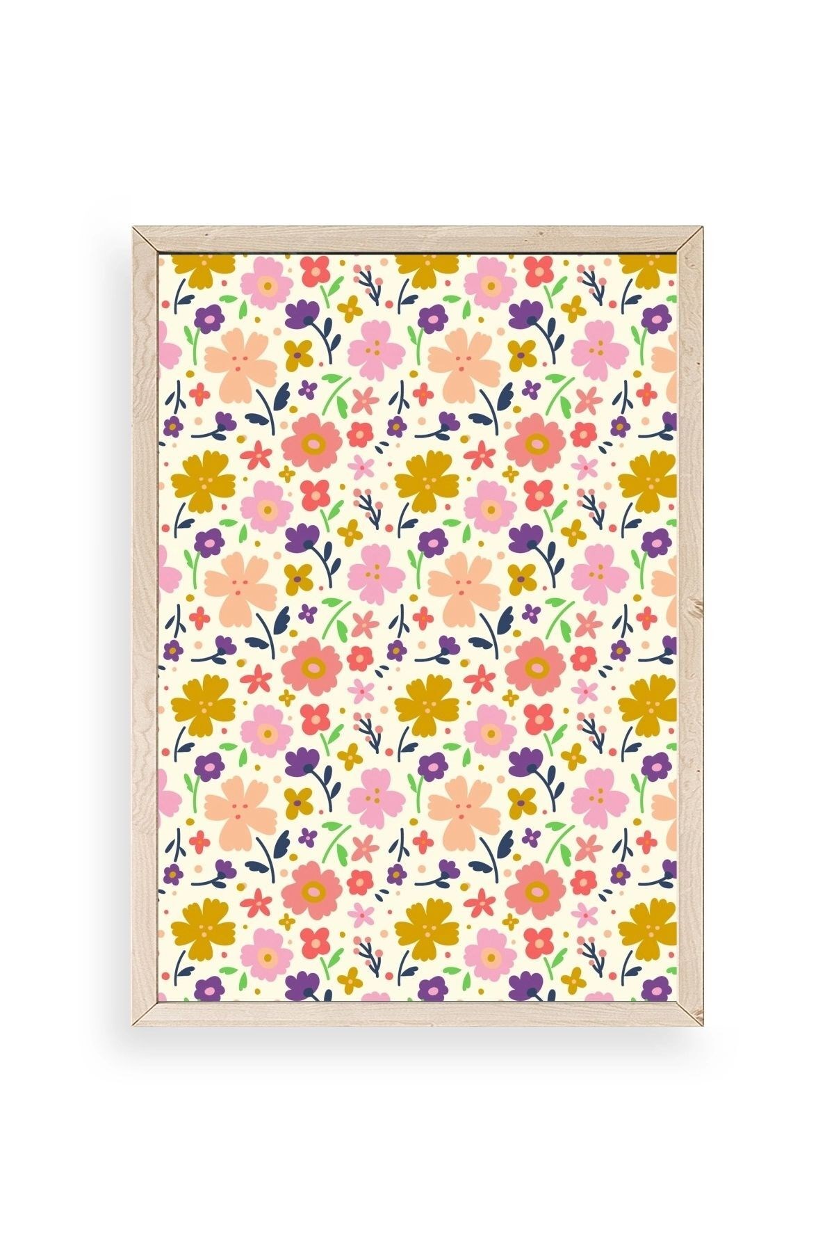 Çiçek Ahşap Çerçeveli Tablo 50 x 70