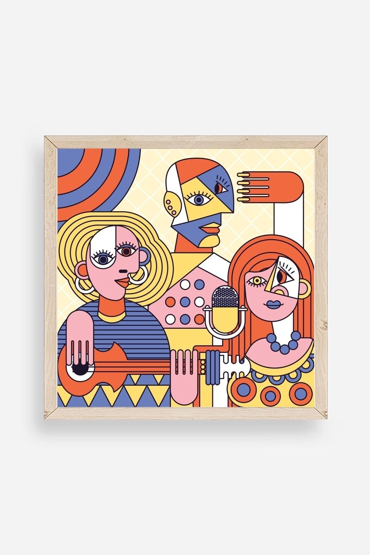 Modern Ahşap Çerçeveli Tablo 50 x 50