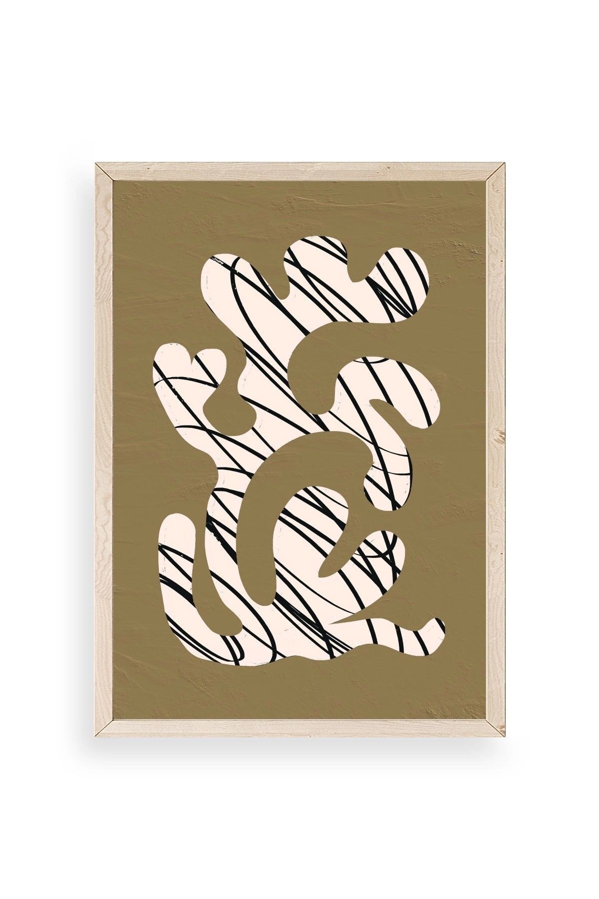 Soyut Ahşap Çerçeveli Tablo 30 x 42