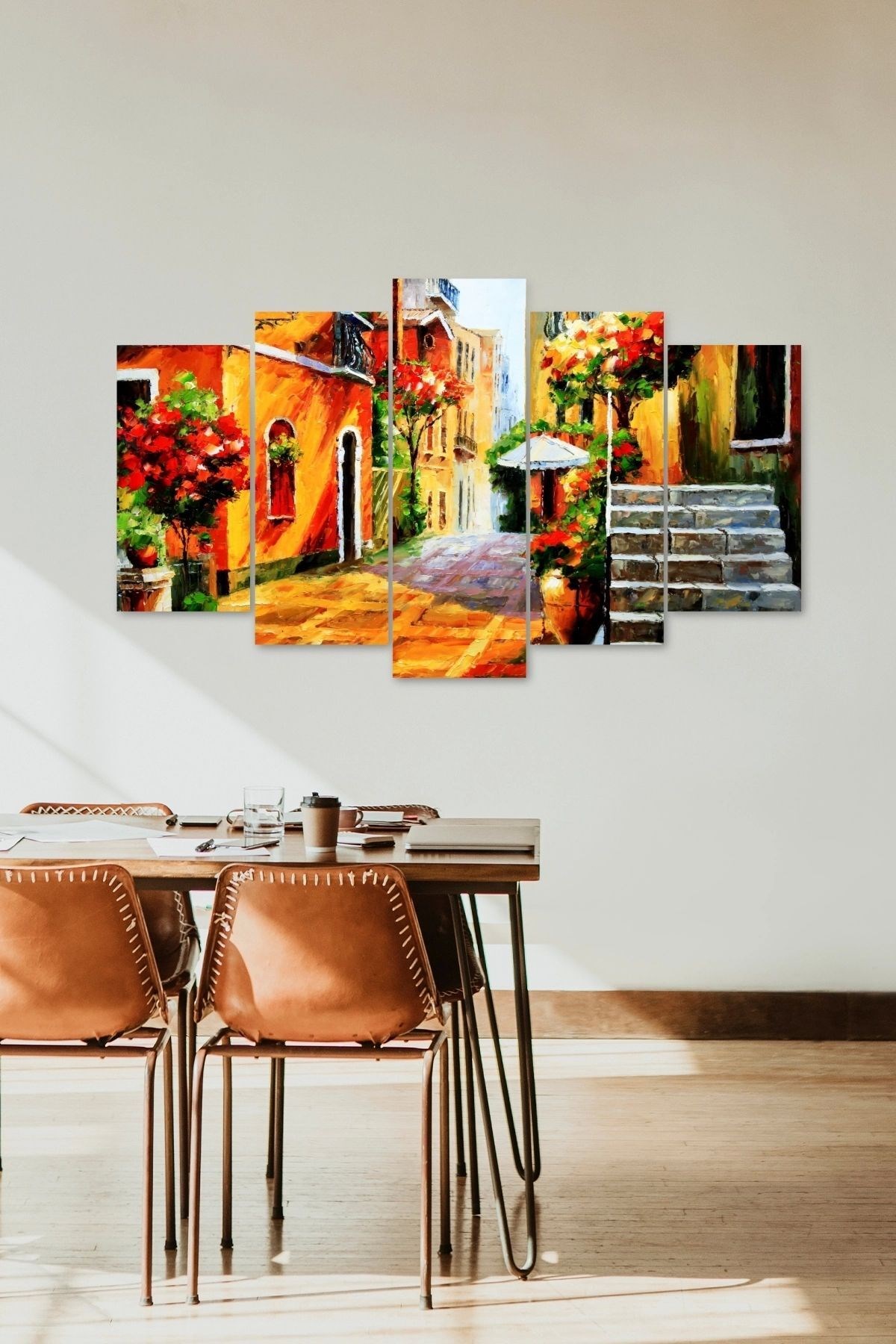 Çiçekler Bahar 5 Parçalı Mdf Tablo 60 x 100