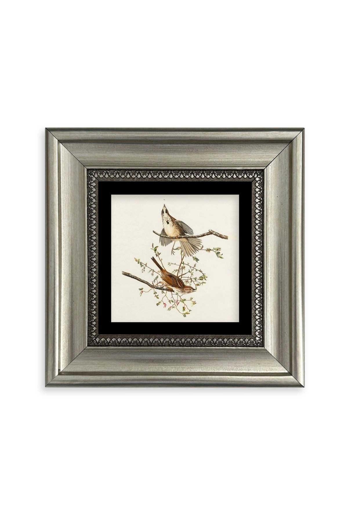 Yabani Dal Serçe Çerçeveli Taş Tablo 20 cm