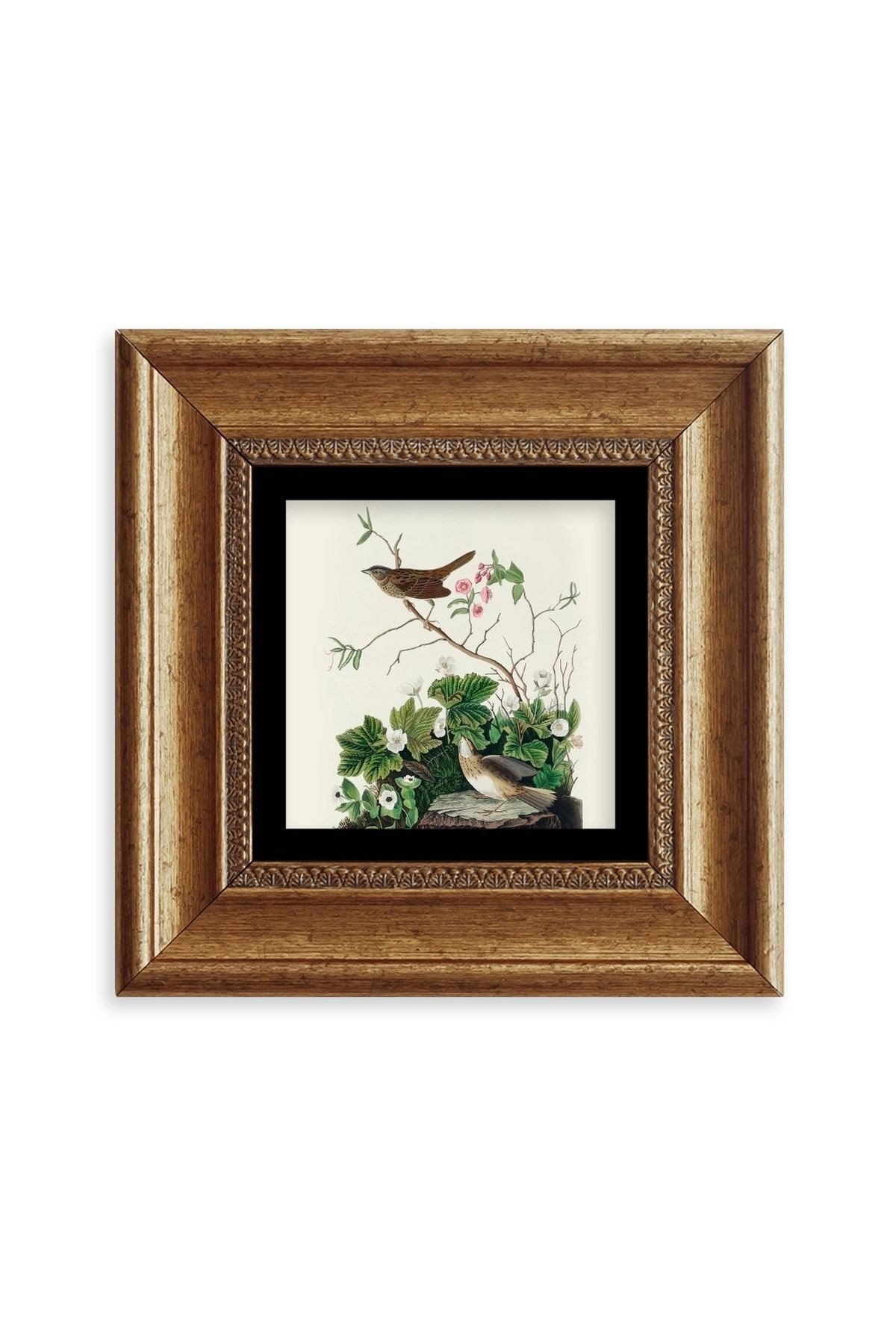 Kuşlar Çerçeveli Taş Tablo 20 cm