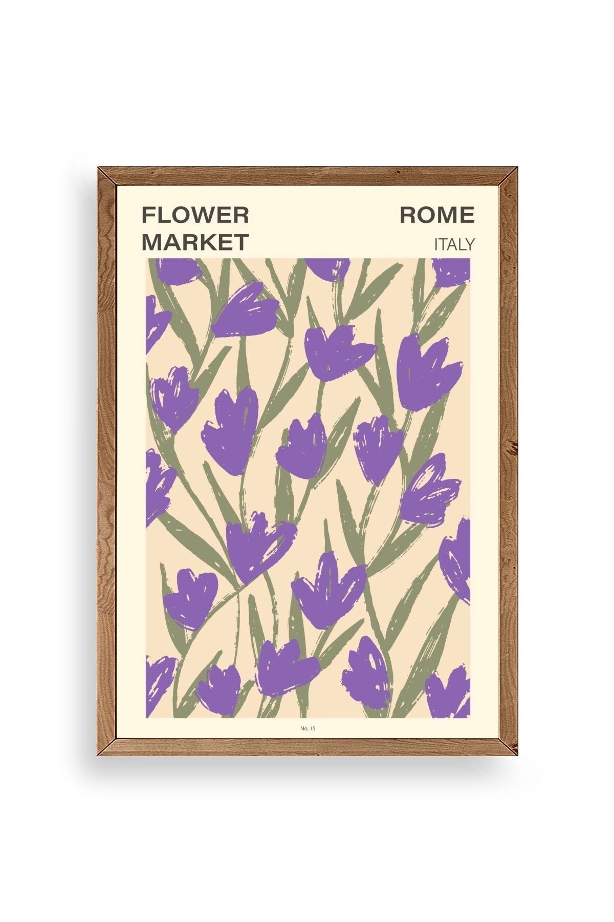 Çiçek Ahşap Çerçeveli Tablo 50 x 70