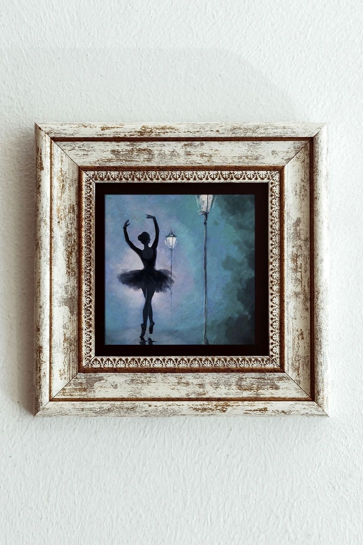 Balerin Kız Çerçeveli Taş Tablo , Çerçeveli Taş Duvar Dekoru-enkcrcvtbl-00114 20 cm