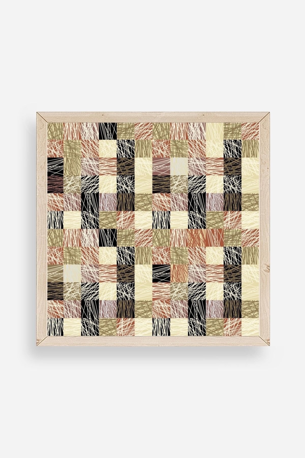 Soyut Ahşap Çerçeveli Tablo 23 x 23