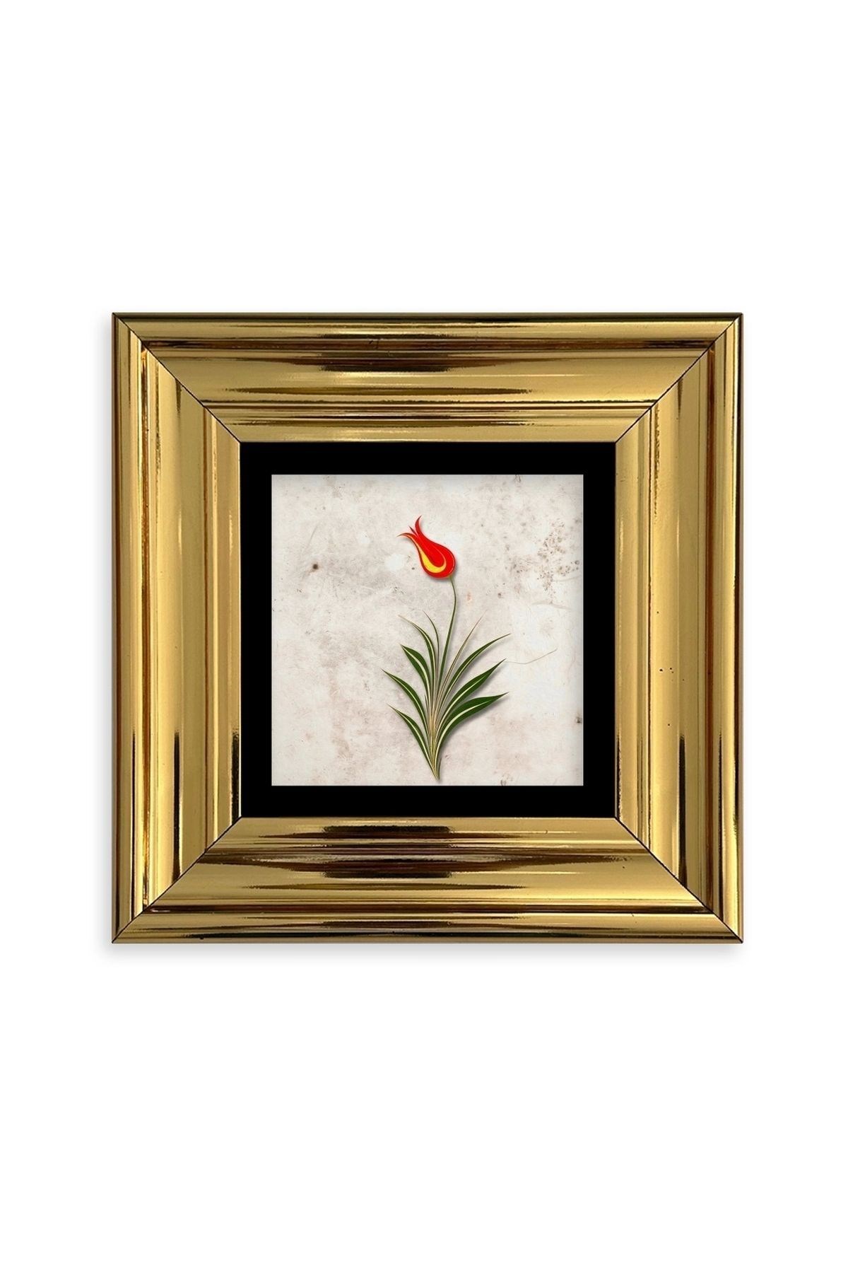 Ebru Lale Çerçeveli Taş Tablo 20 cm