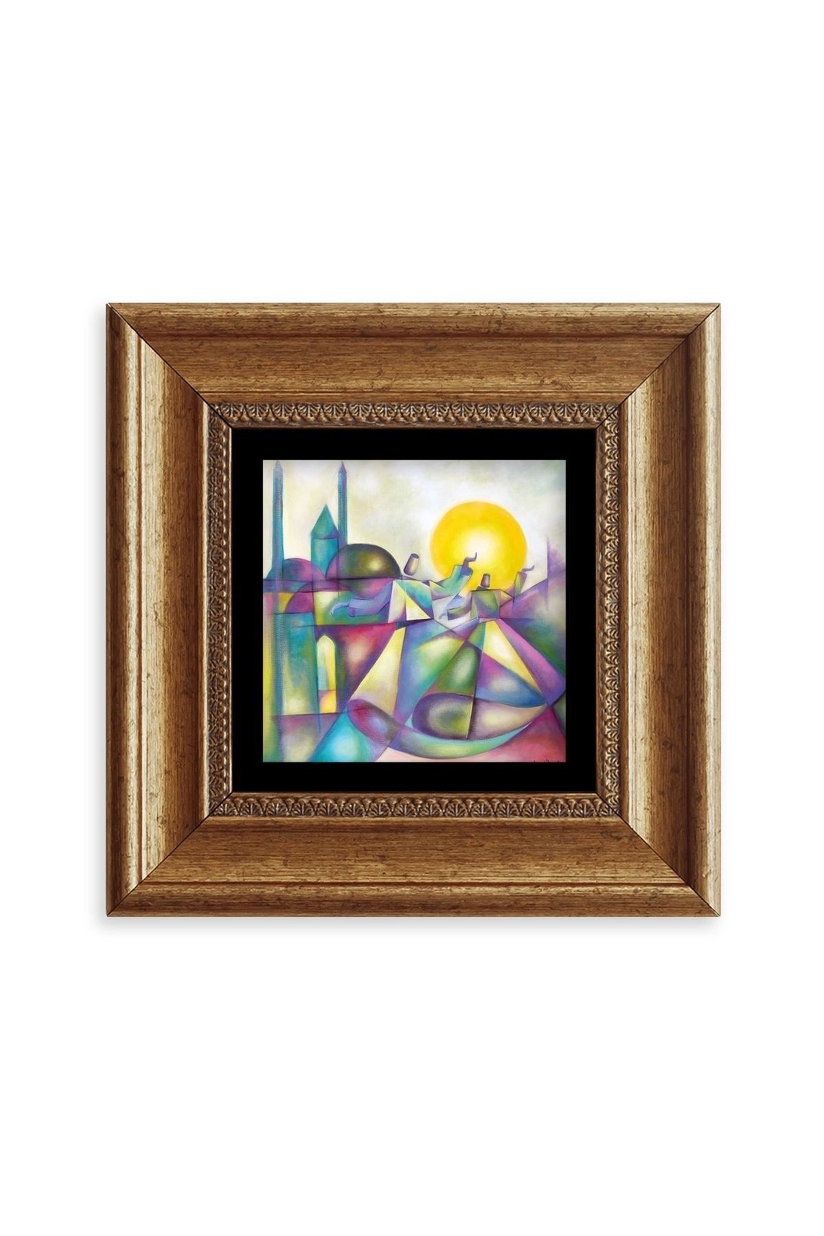 Mevlana Mevlevi Çerçeveli Taş Tablo 20 cm