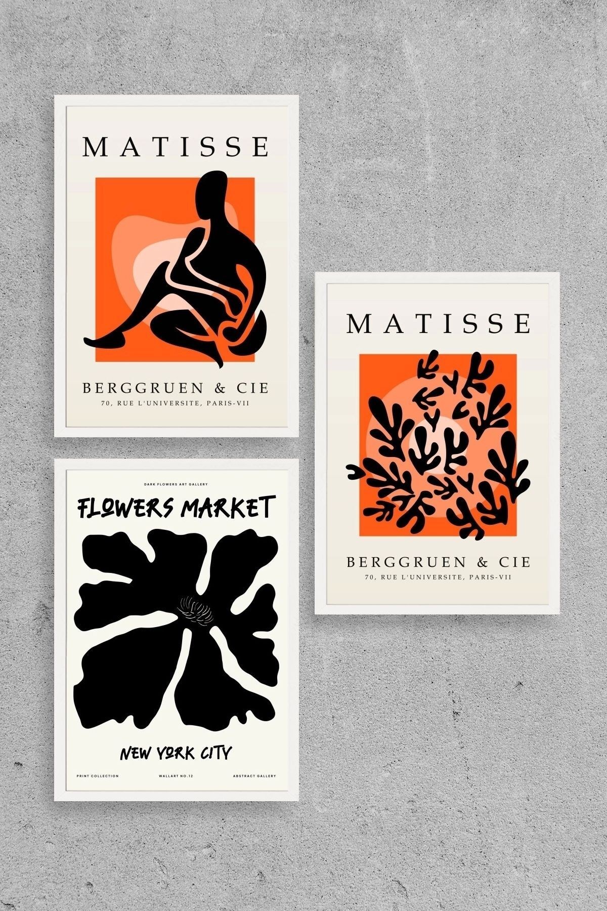 Matisse Üçlü Ahşap Çerçeveli Tablo 40 x 60