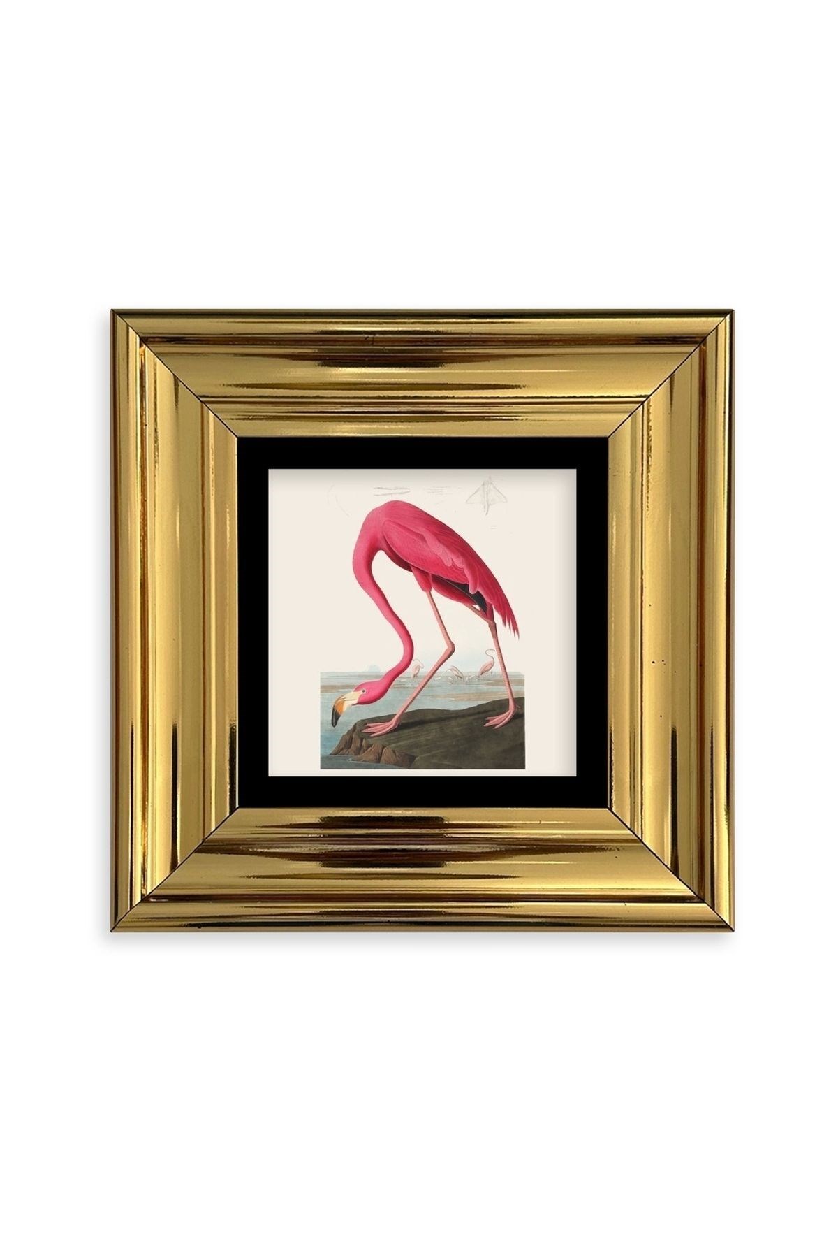 Flamingo Çerçeveli Taş Tablo 20 cm