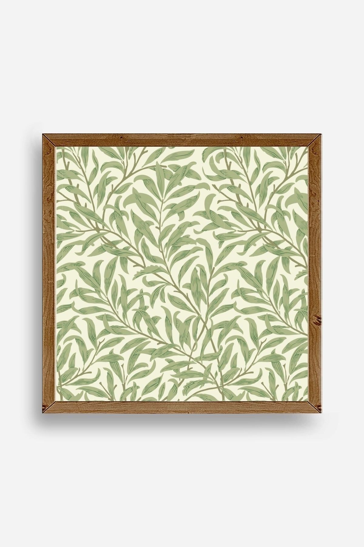 Yapraklar Ahşap Çerçeveli Tablo 23 x 23