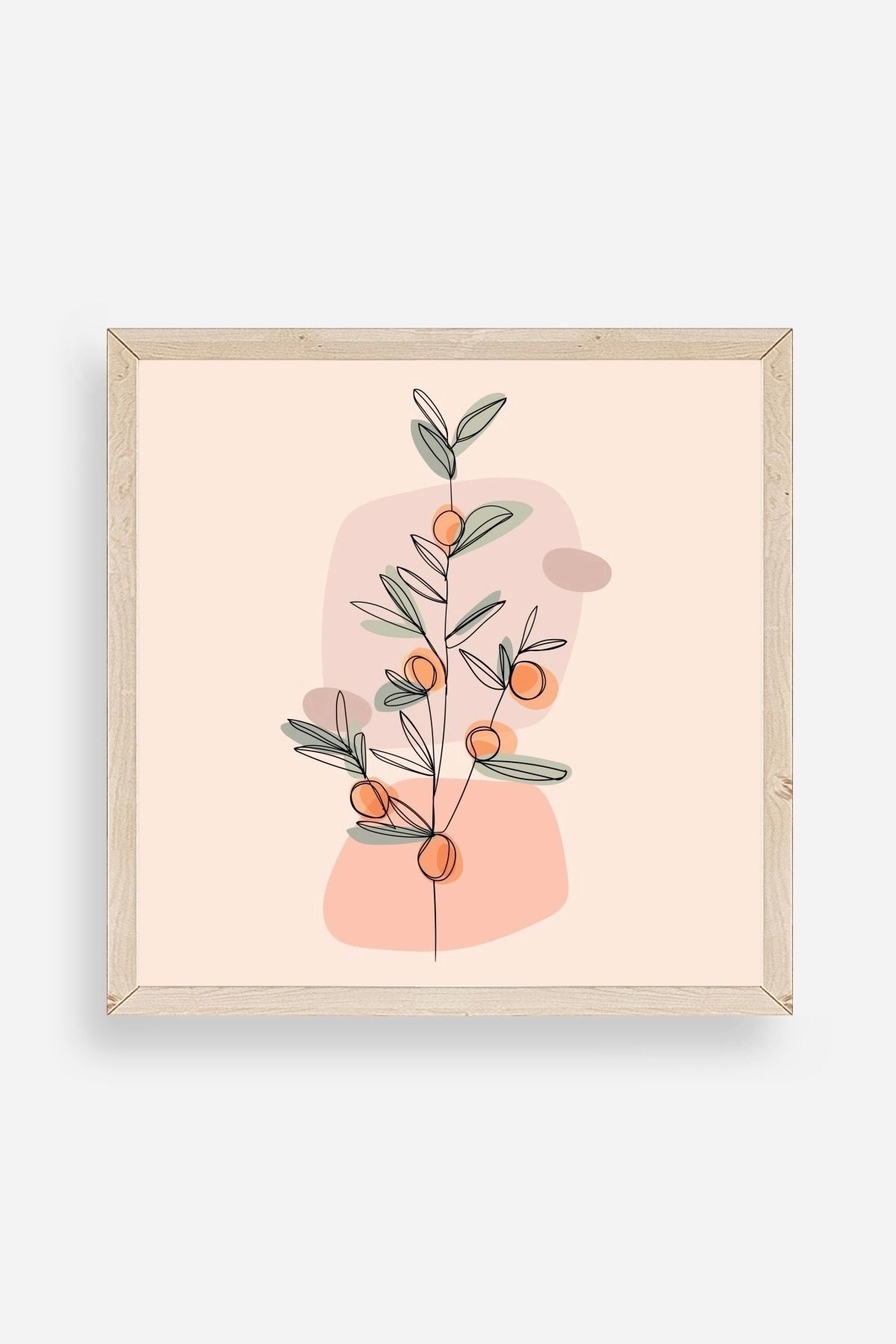 Çiçek Ahşap Çerçeveli Tablo 23 x 23