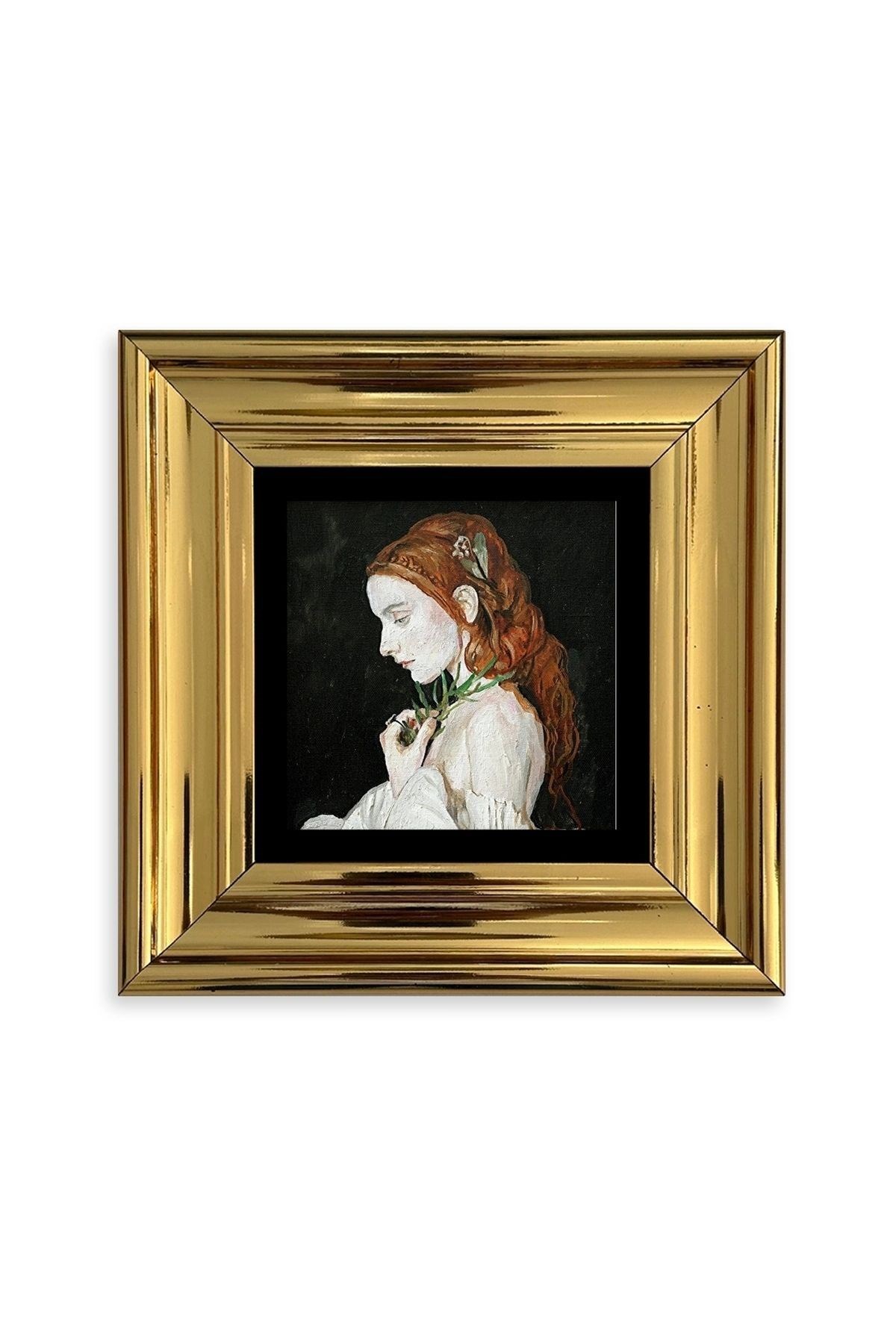 Kadın Çerçeveli Taş Tablo 20 cm