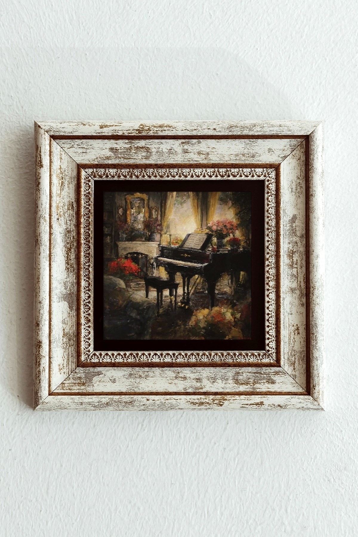 Piyano Çerçeveli Taş Tablo , Çerçeveli Taş Duvar Dekoru-enkcrcvtbl-00164 20 cm