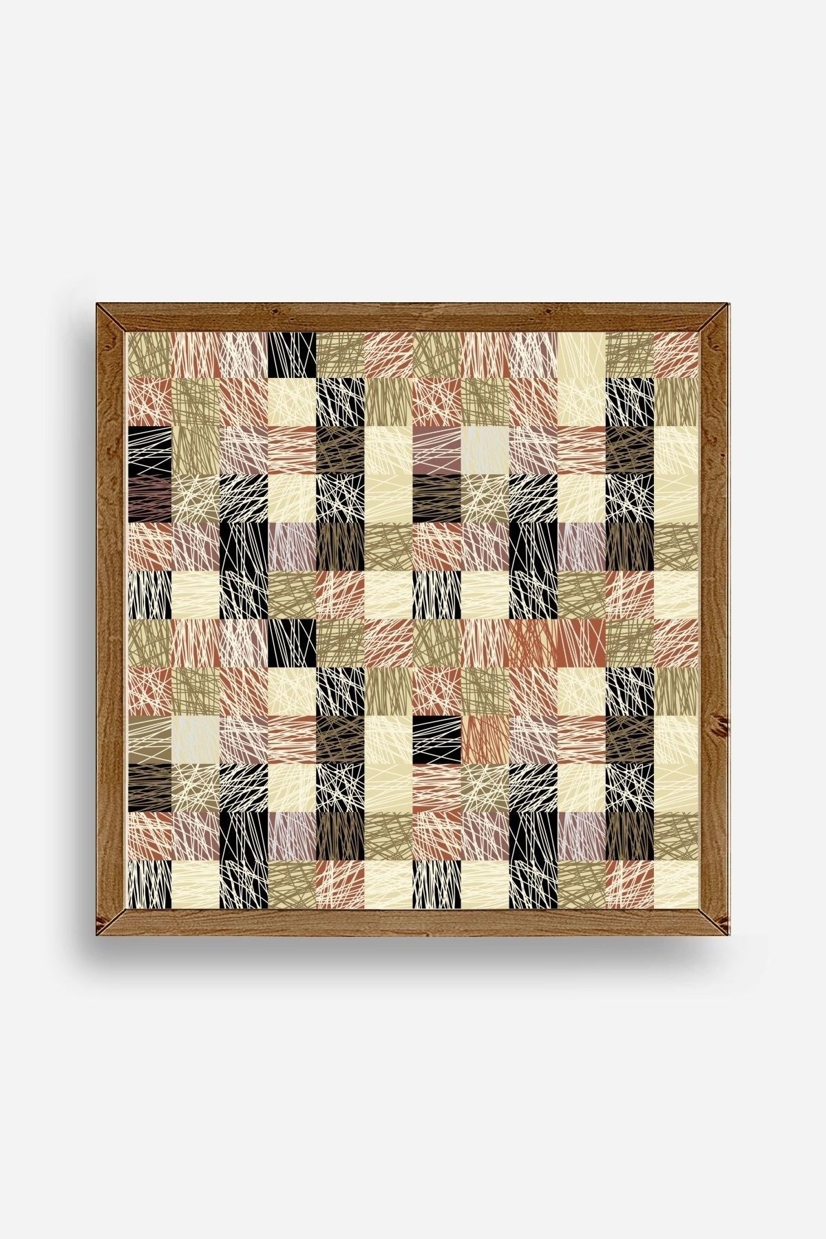 Soyut Ahşap Çerçeveli Tablo 42 x 42