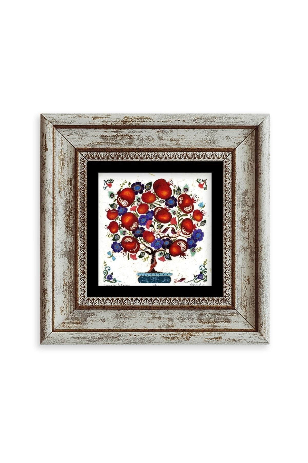 Bereket Ağacı Çerçeveli Taş Tablo 20 cm