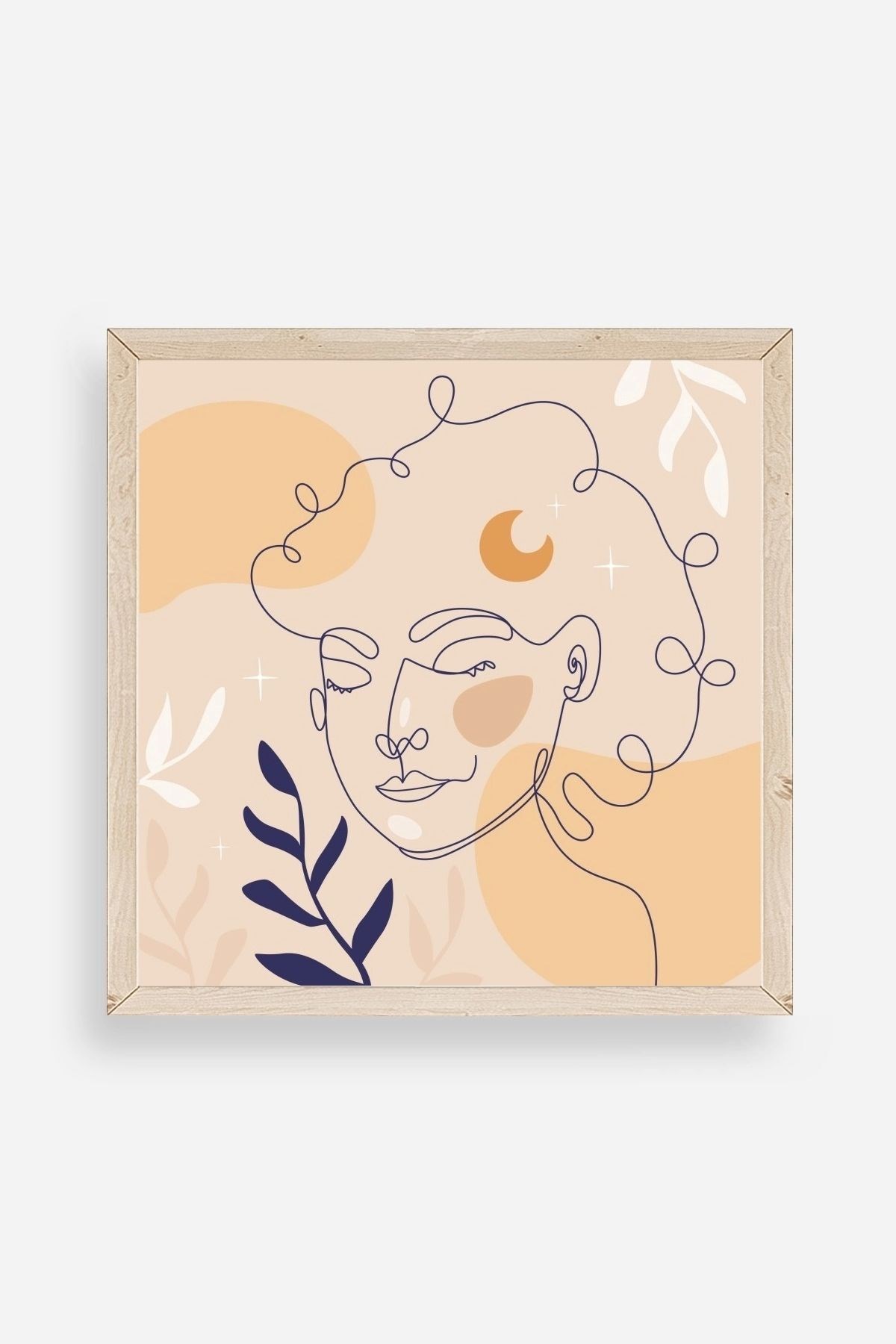 Kadın Ahşap Çerçeveli Tablo 23 x 23