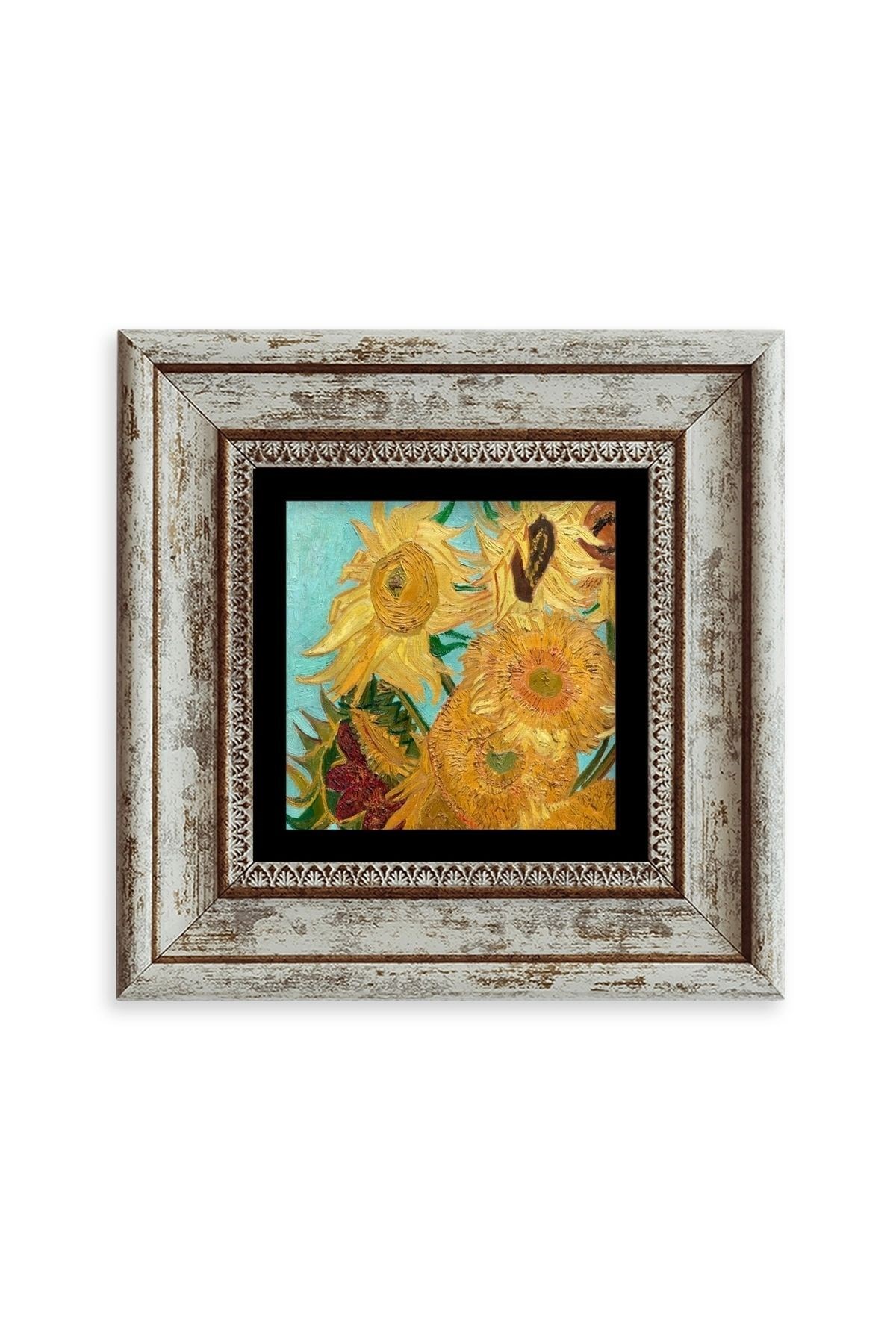 Ayçiçeği Çerçeveli Taş Tablo 20 cm