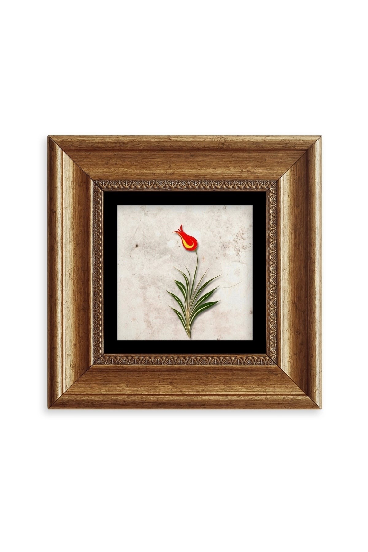 Ebru Lale Çerçeveli Taş Tablo 20 cm