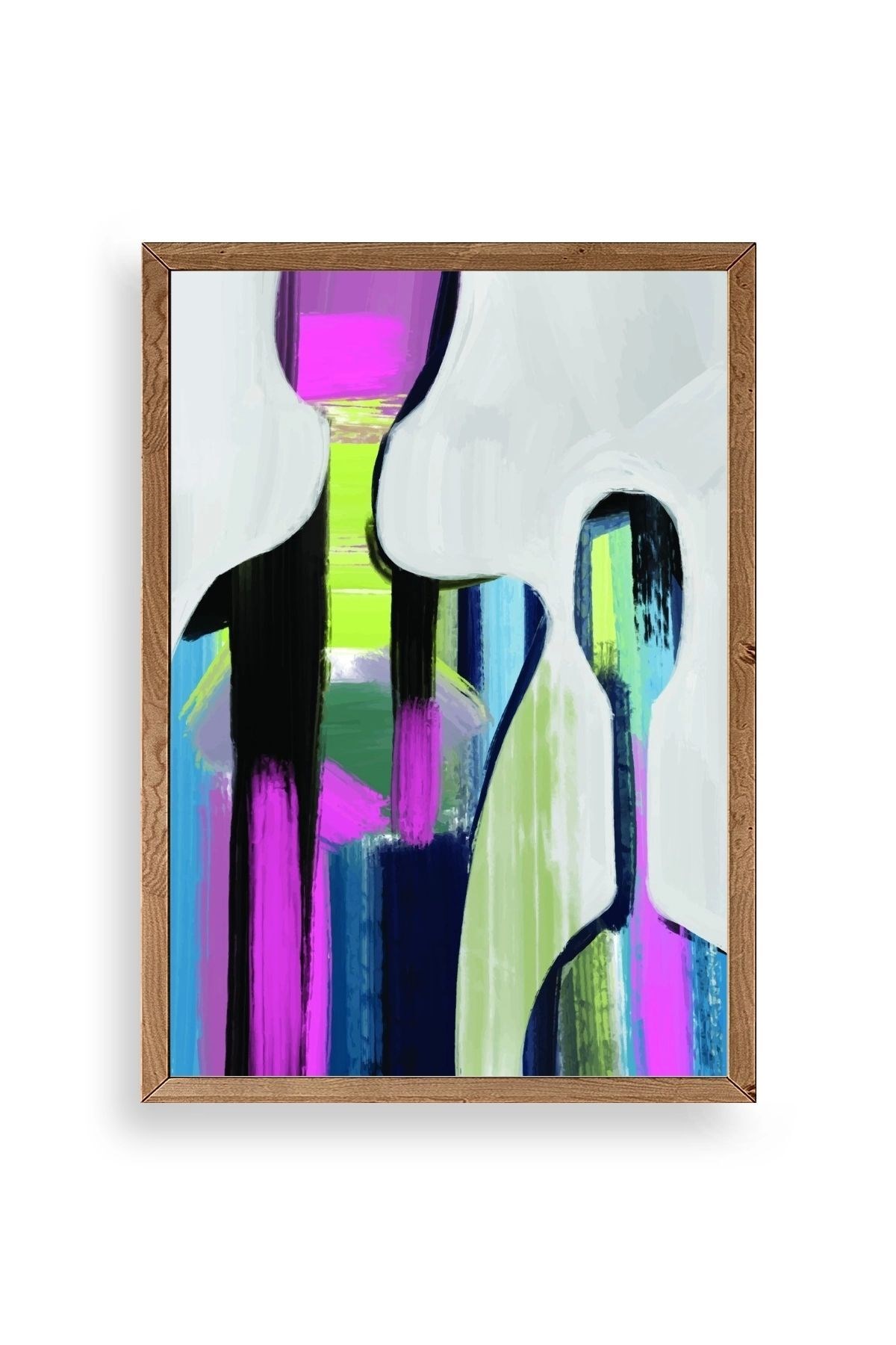 Soyut Ahşap Çerçeveli Tablo 17 x 23