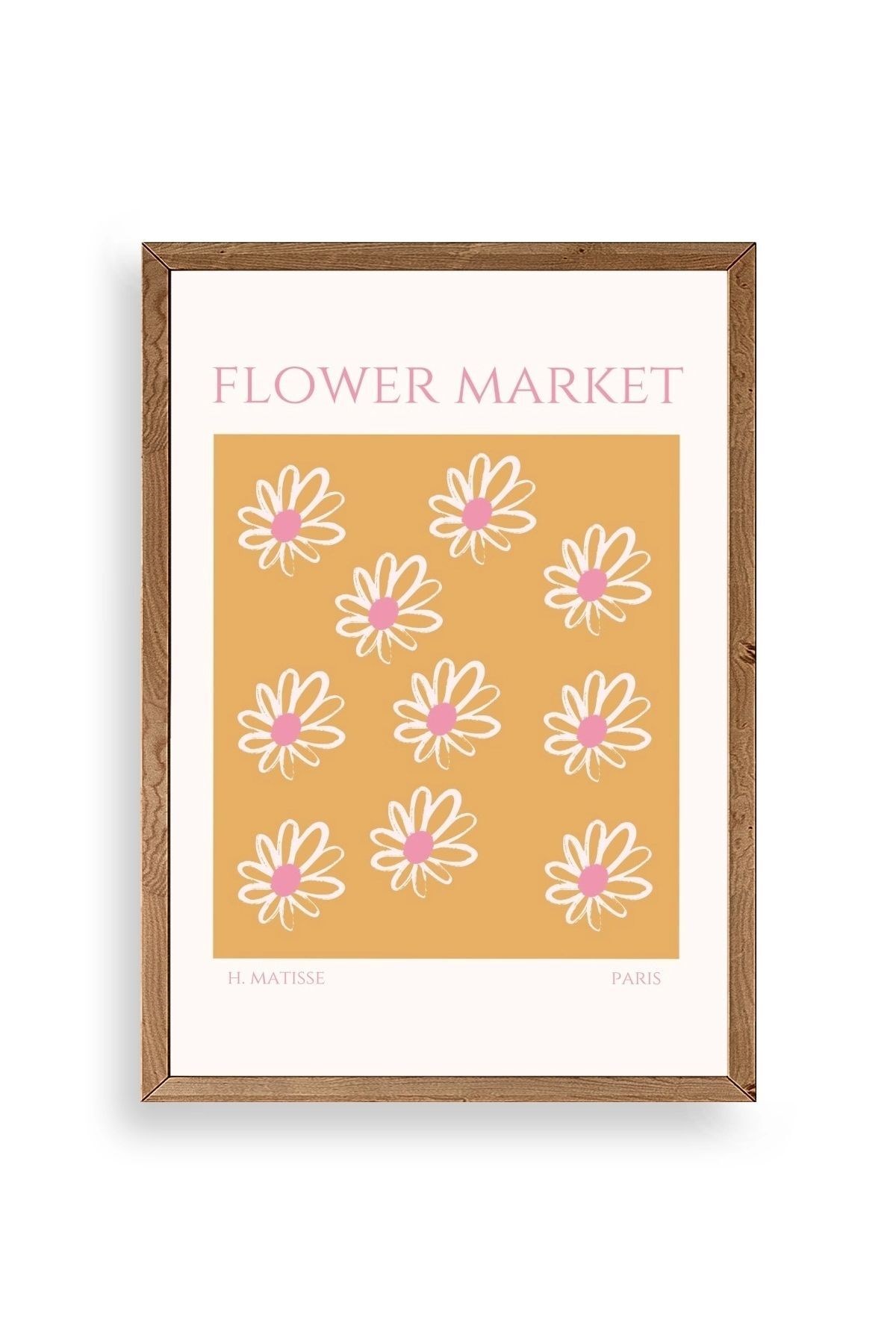 Çiçek Pazarı Ahşap Çerçeveli Tablo 30 x 42