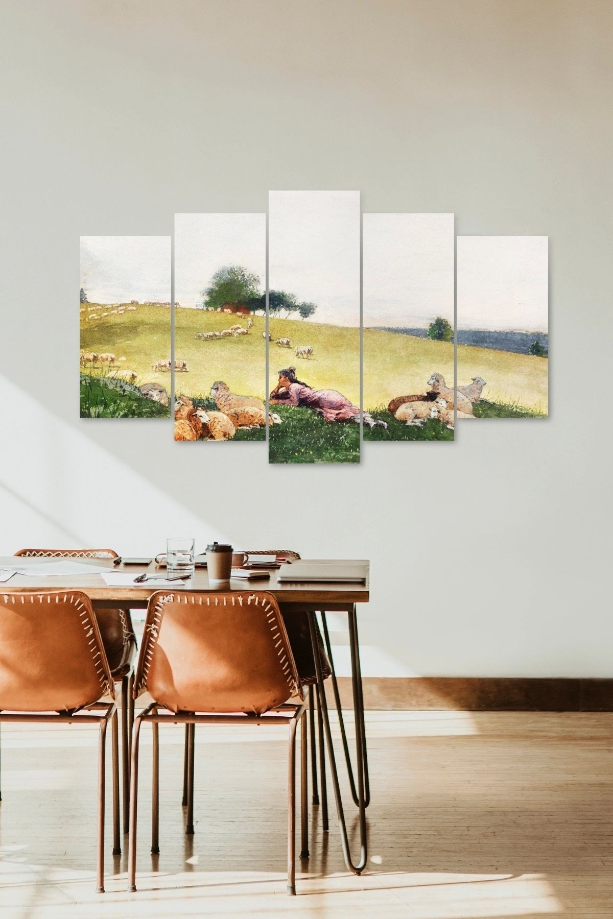 İnsan Manzarası5 Parçalı Mdf Tablo 60 x 100