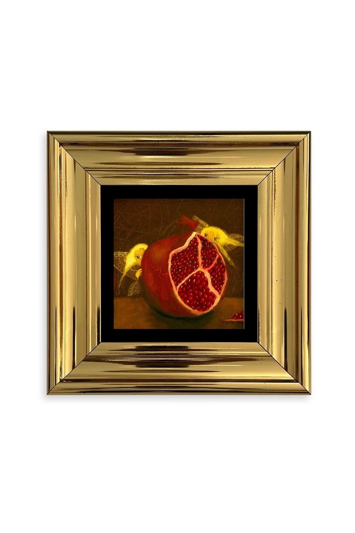 Nar Çerçeveli Taş Tablo 20 cm