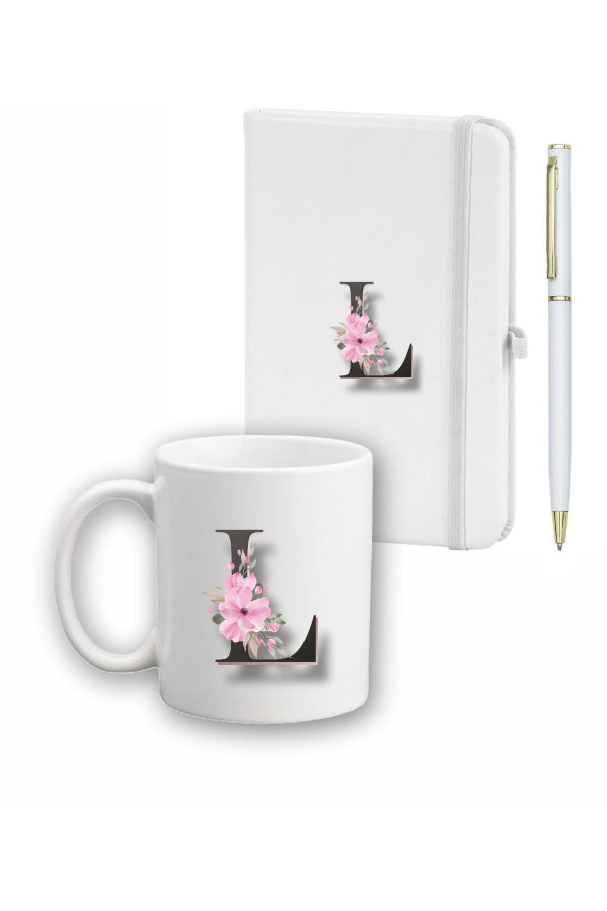 Çiçek Desen Ajanda, Kupa Ve Kalem Seti