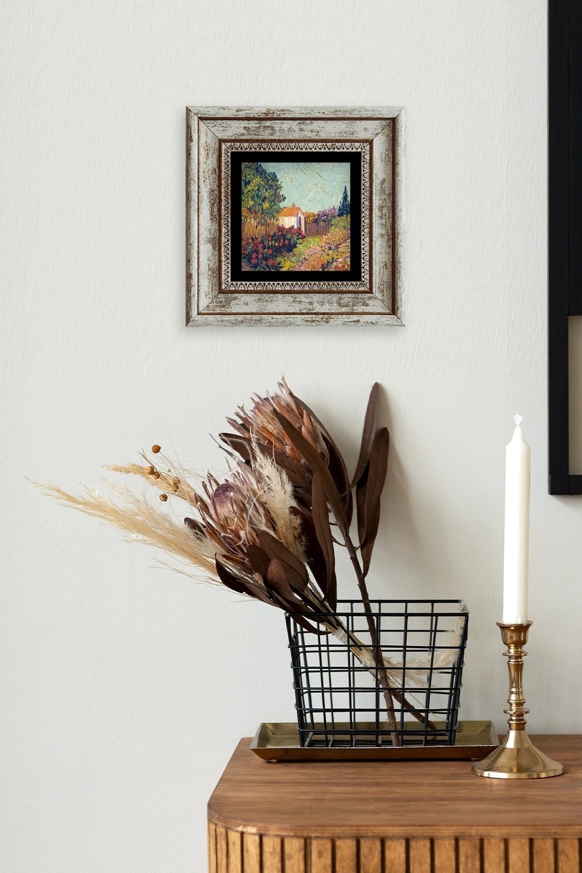 Van Gogh Çerçeveli Taş Tablo 20 cm