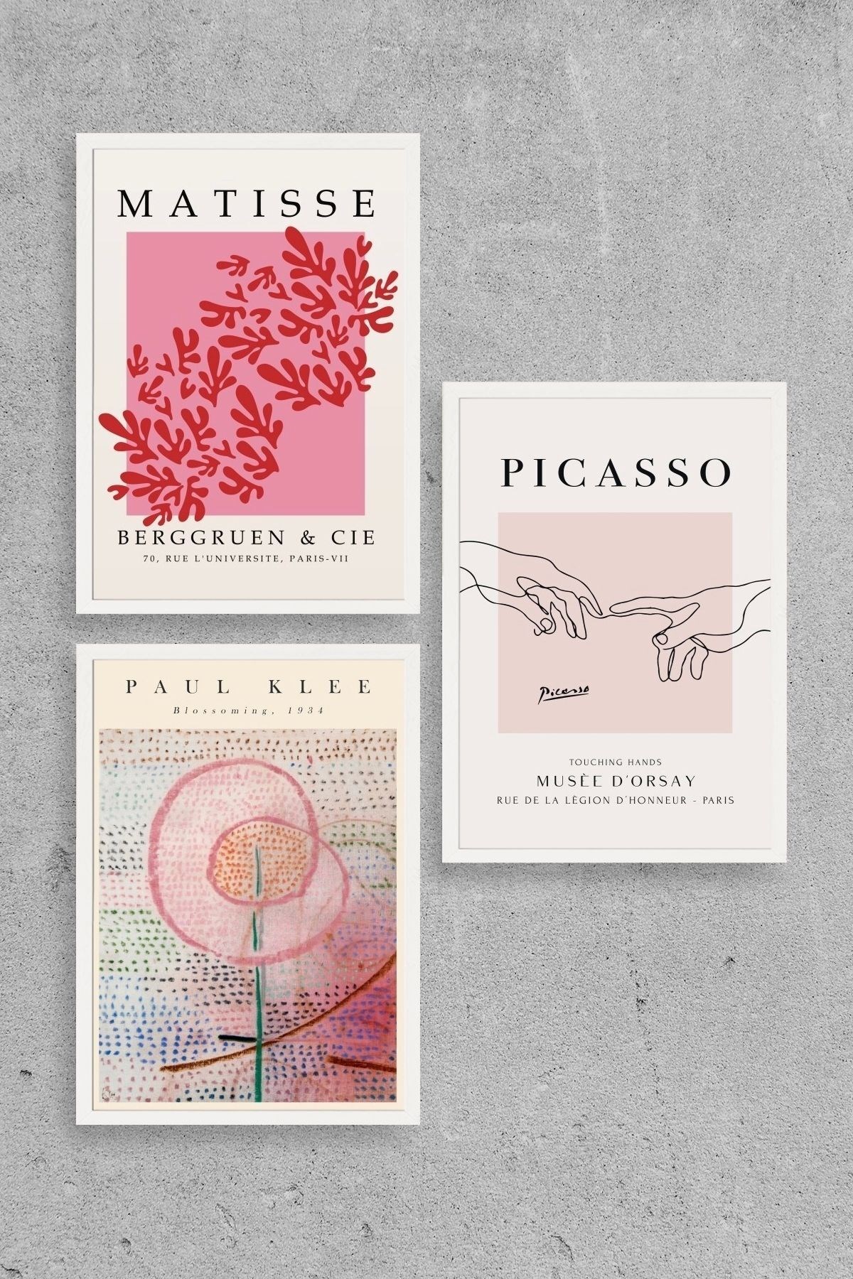 Ünlü Tablolar Üçlü Ahşap Çerçeveli Tablo 40 x 60