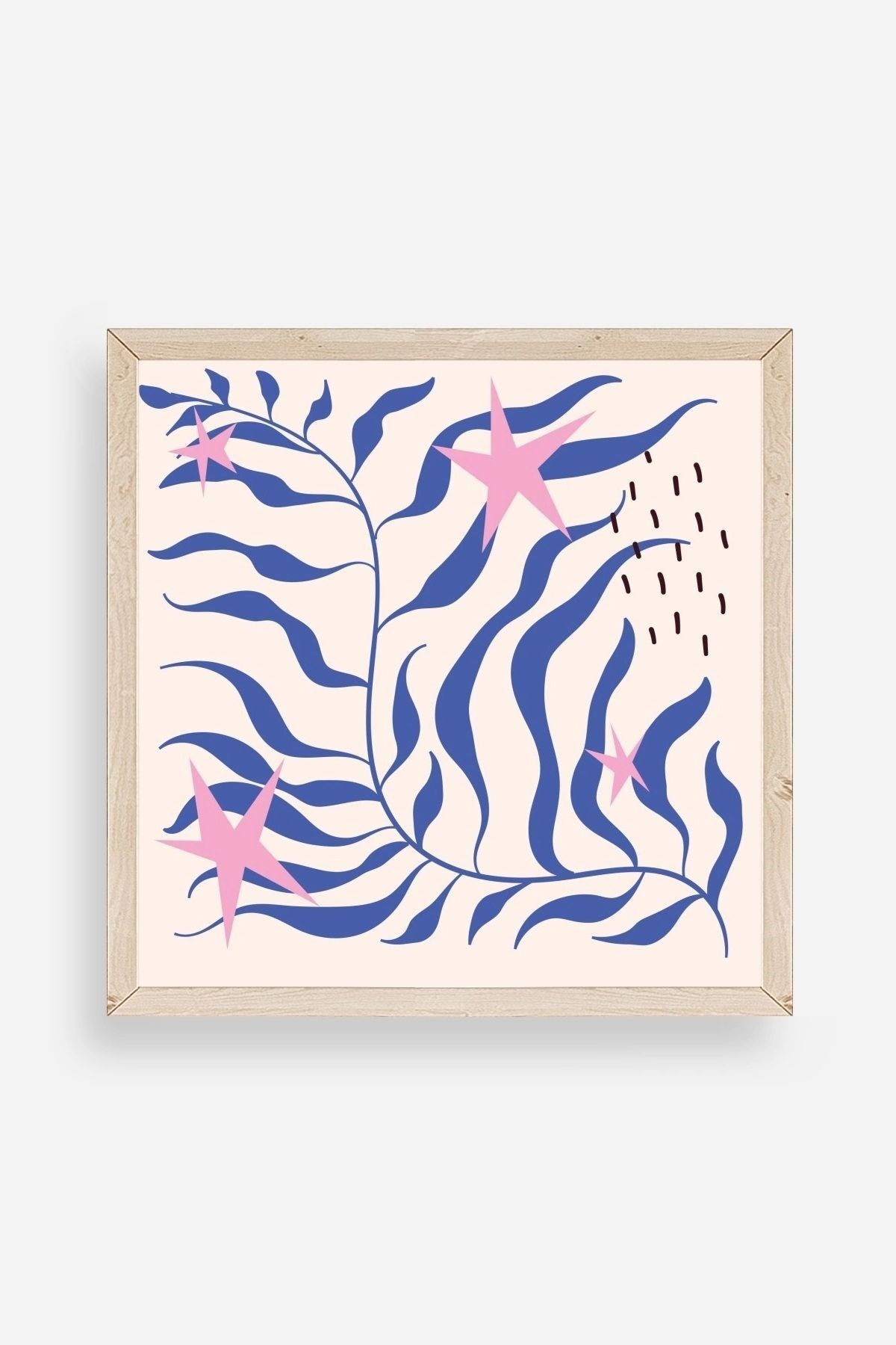 Yaprak Ahşap Çerçeveli Tablo 50 x 50