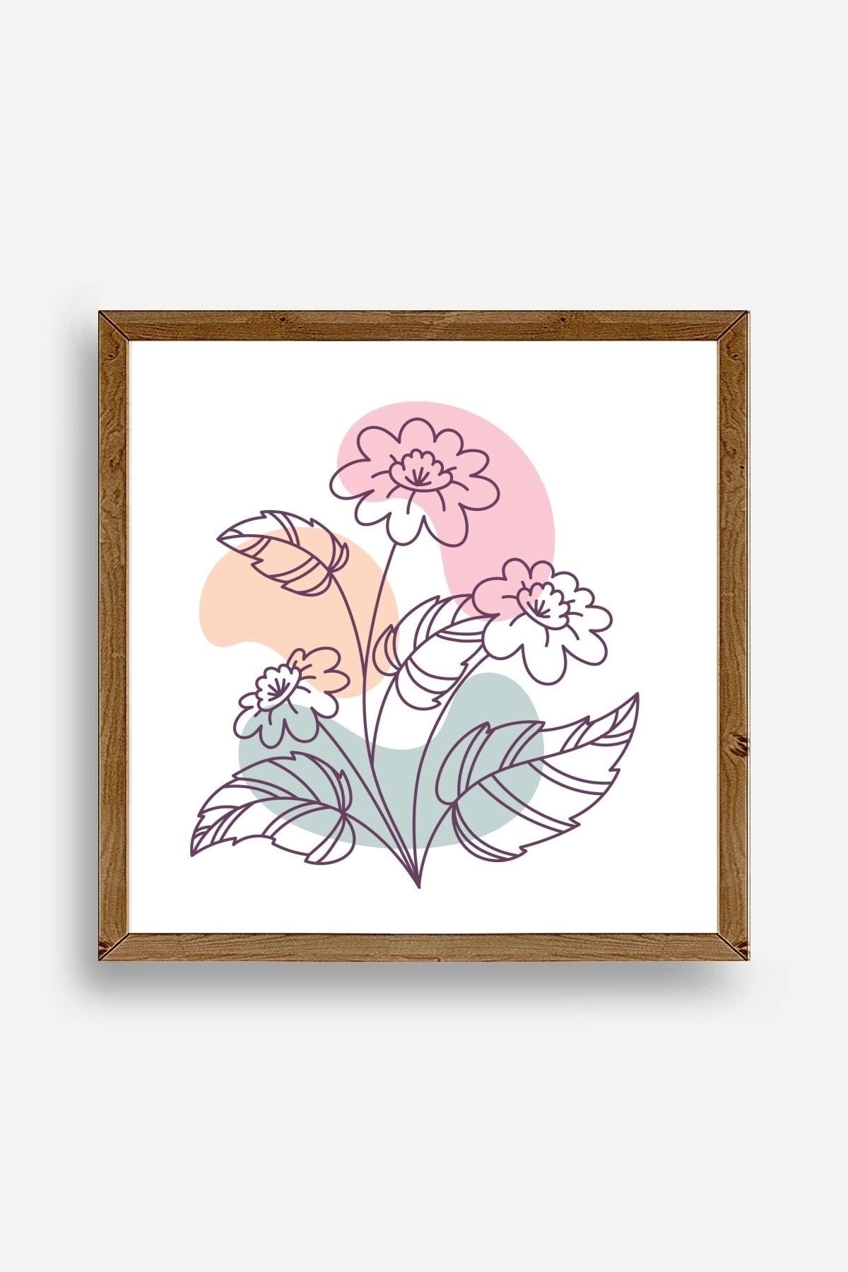 Çiçek Ahşap Çerçeveli Tablo 42 x 42