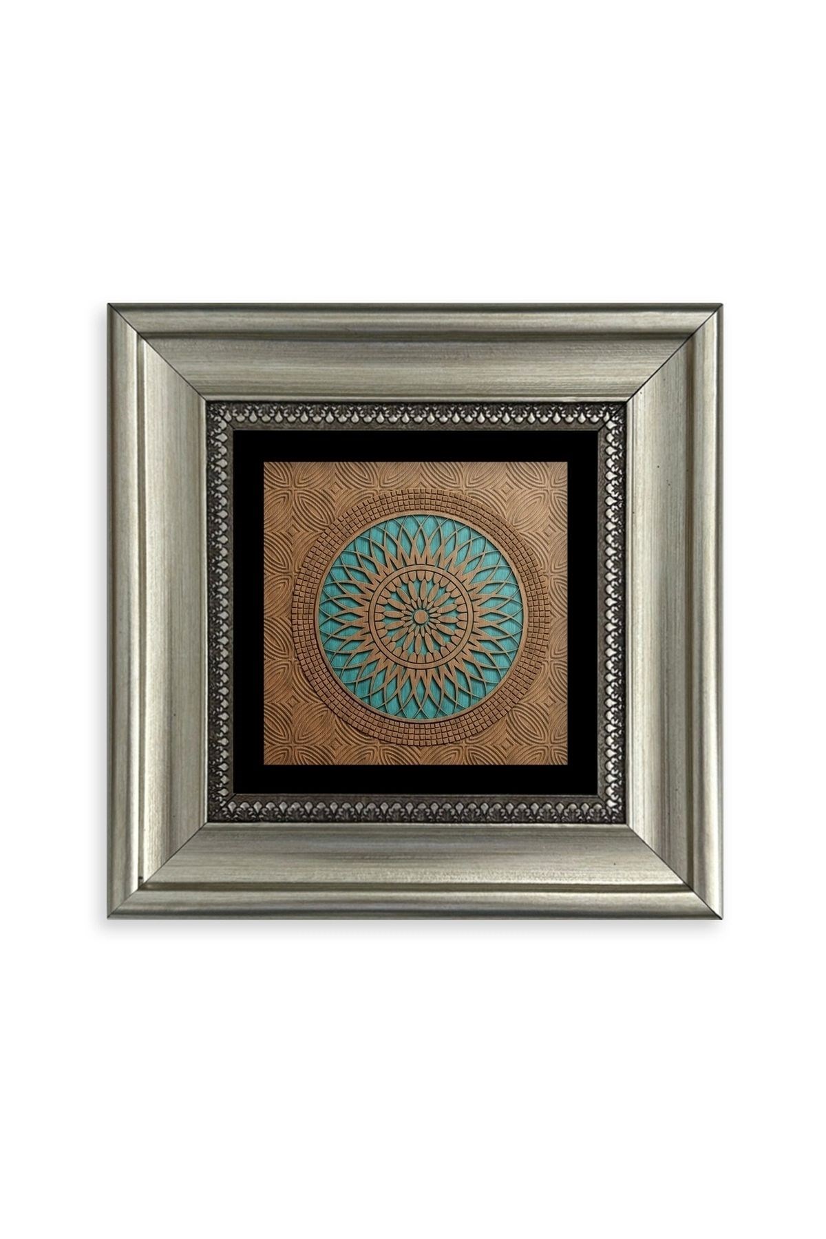 Motif Çerçeveli Taş Tablo 20 cm